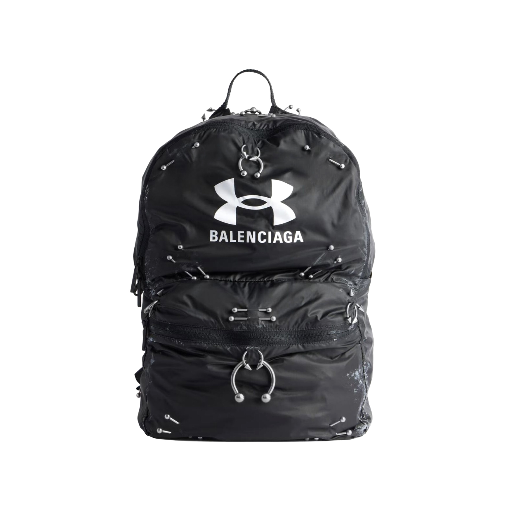 NIGO Balenciaga X Under Armour Men's Solid Colour Zipper Closure Nylon Fabric Silver Hardware Backpack Bag Bags #nigo77558