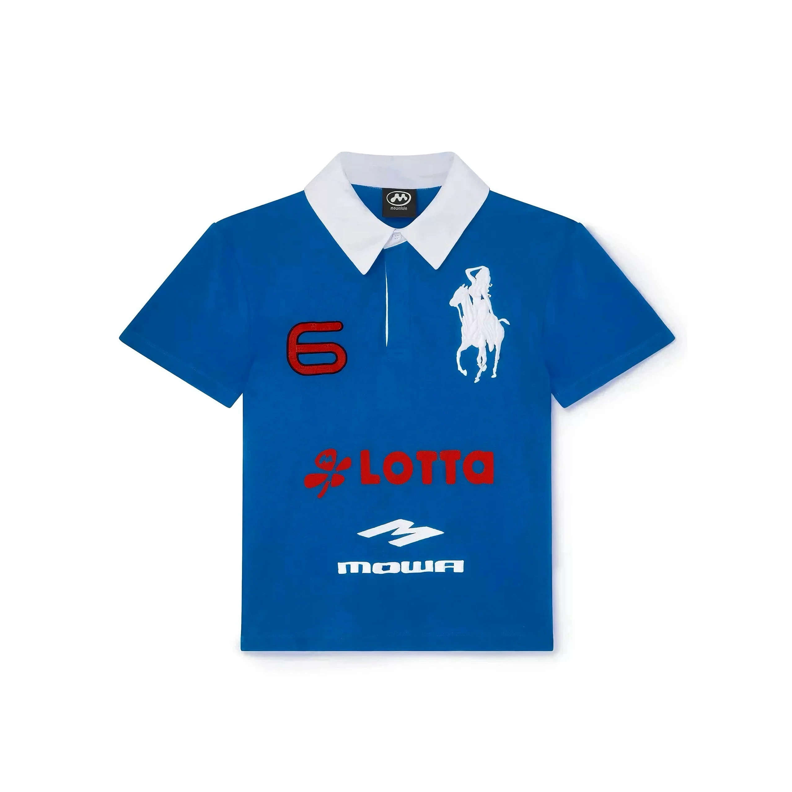 NIGO Mowalola Men's Spring Summer Opium Yvl Style Blue Black Angel War Horse Embroidery Slim Fit Polo Shirt Short Sleeve T-shirt Ngvp #nigo81384