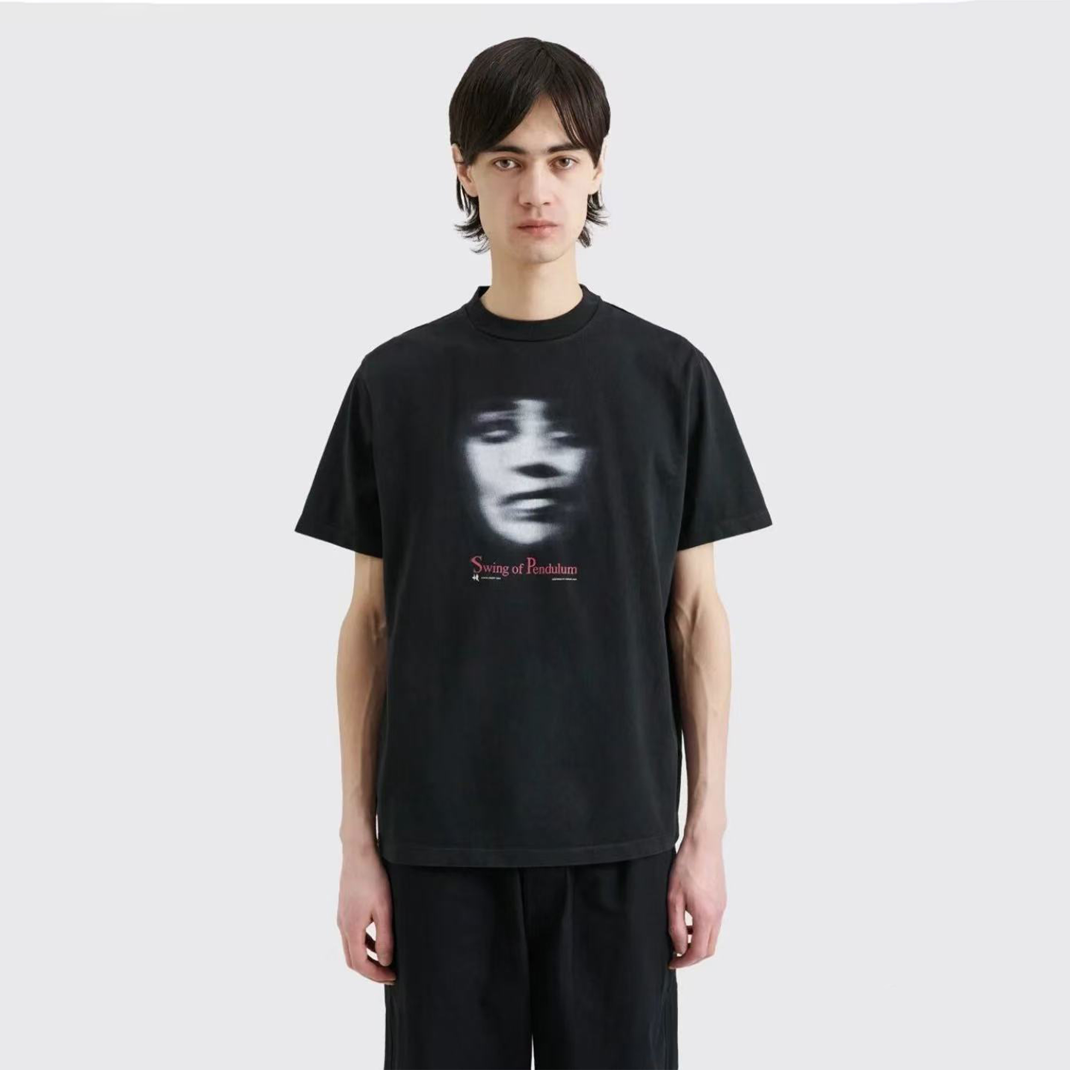 NIGO Our Legacy Men's And Women's Spring And Summer Human Face Printing Short Sleeve Small Neckline Knitted Loose T-shirt High Street Black Trend T-shirt Ngvp #nigo1865