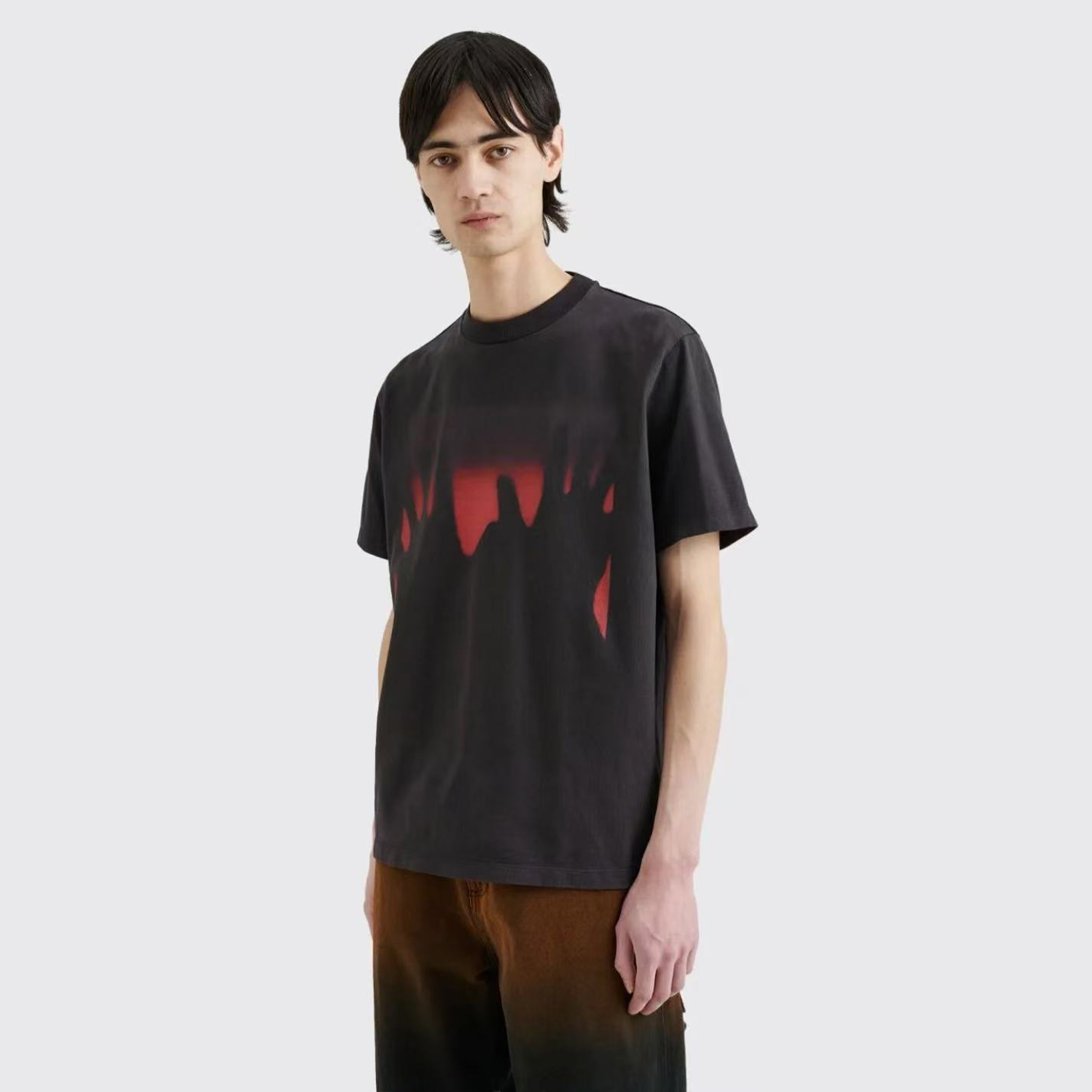 NIGO Our Legacy Men's And Women's Spring And Summer Palm Print Round Neck Short Sleeve Small Neckline Loose T-shirt High Street Black Fashion Trend T-shirt Ngvp #nigo1866