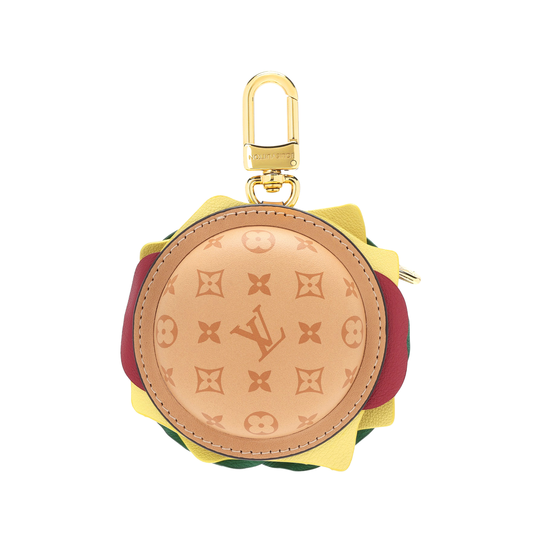 NIGO Louis Vuitton Letter-printed Leather Hamburger-shaped Earphone Bag Bags Charm #nigo77581