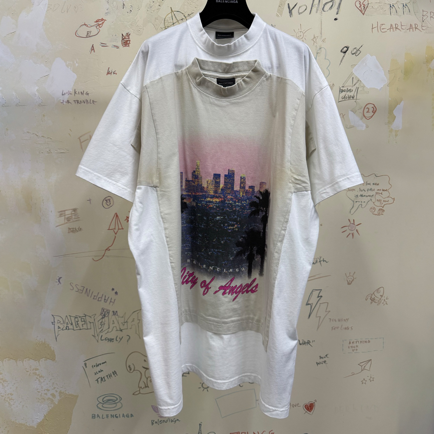 NIGO Balenciaga Men Women Summer Retro Fake Two Piece Printed Round Neck Loose Short Sleeve T-Shirt Ngvp #nigo1857