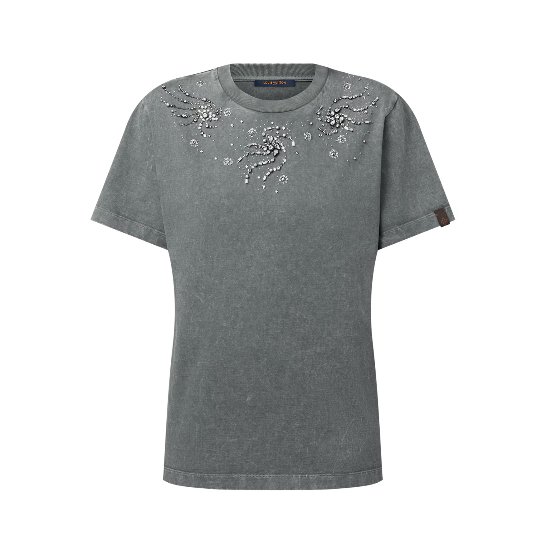 NIGO Louis Vuitton Women's Summer Solid Color Rhinestone Spiral Pattern Round Neck Short Sleeve T-Shirt #nigo77616