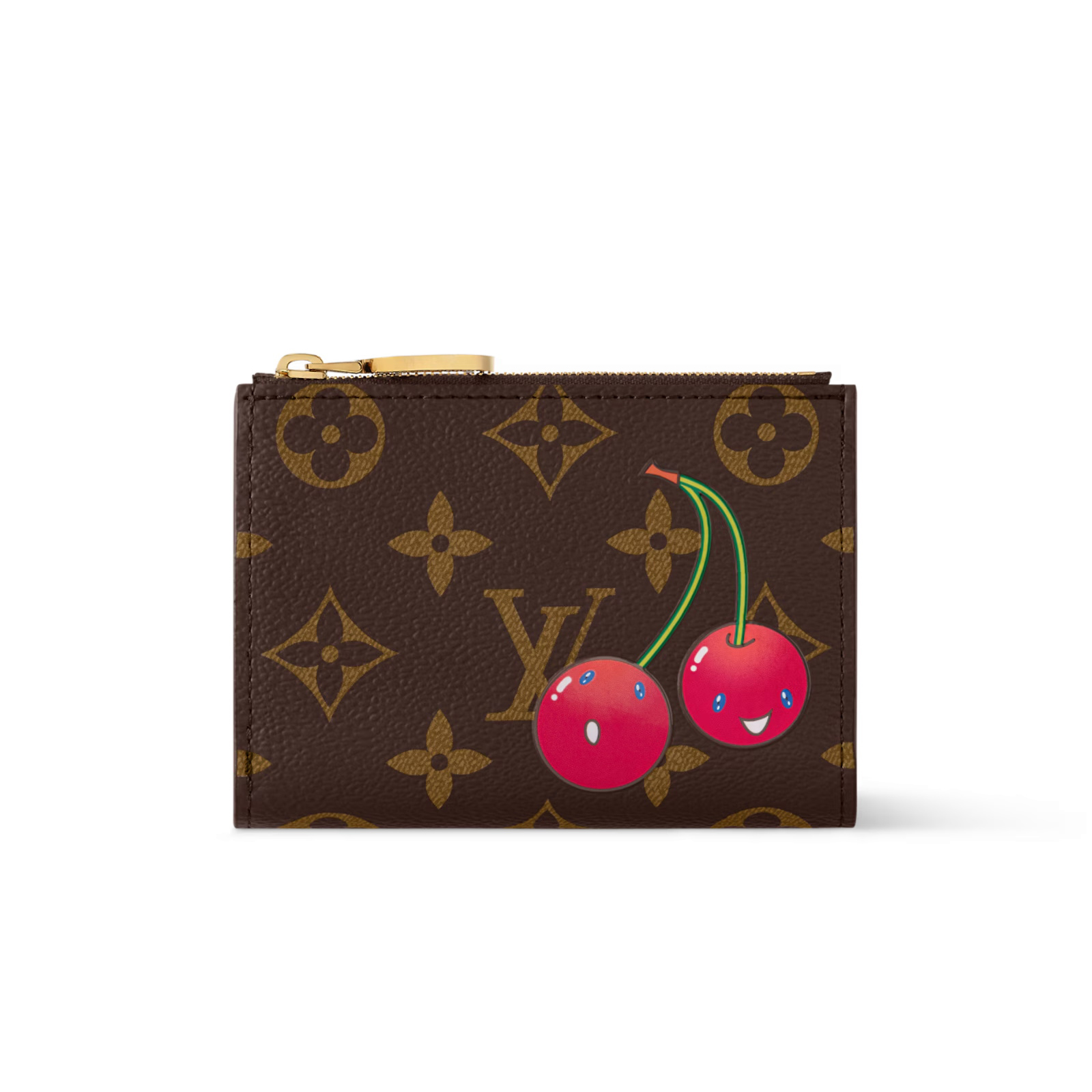 NIGO Louis Vuitton LV x TM LISA Women's Brown Letter Print Cherry Pattern Leather Wallet Bag Bags #nigo77596