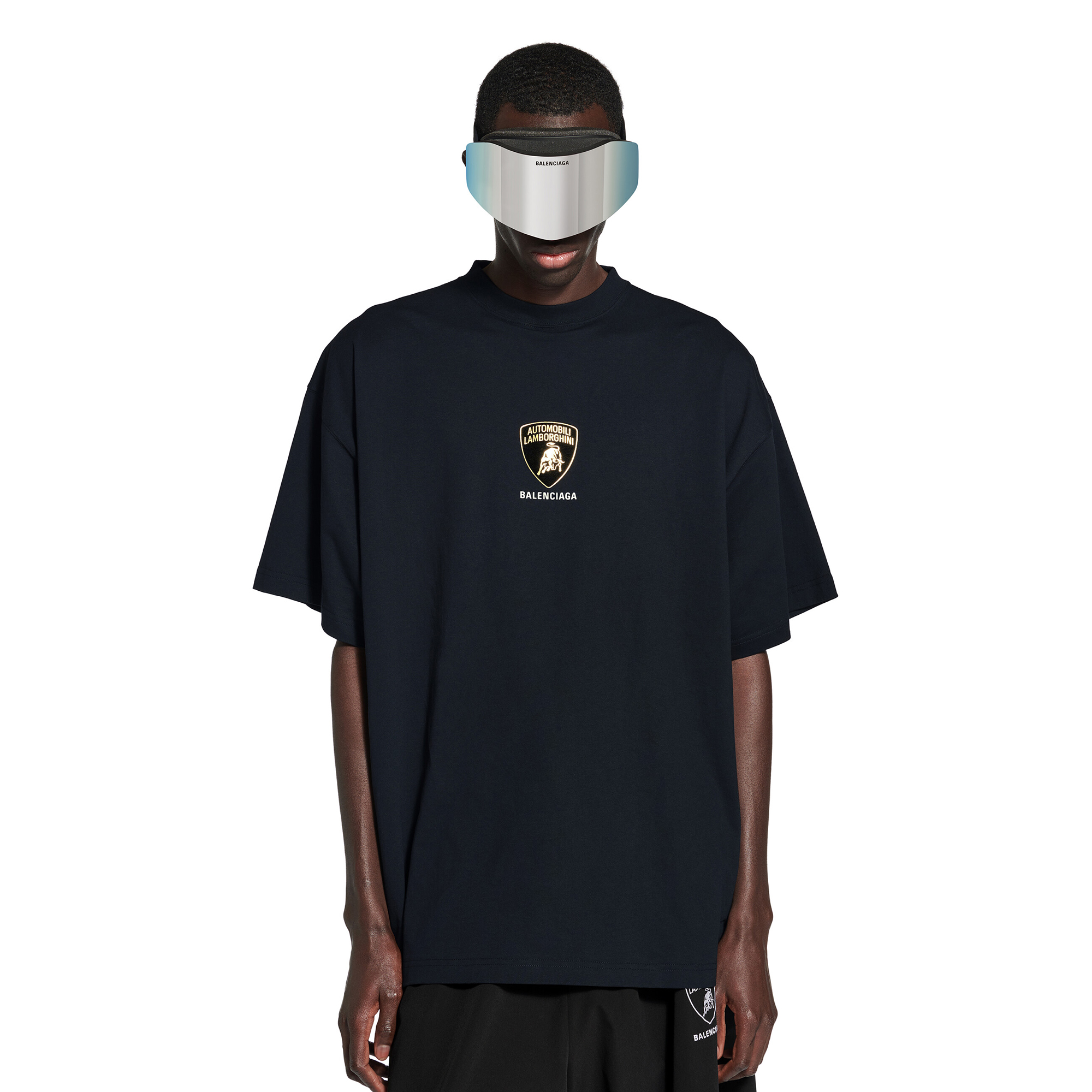 NIGO Balenciaga Lamborghini Men's Summer Solid Color Car Logo Print Round Neck Cotton Short Sleeve T-Shirt #nigo77612