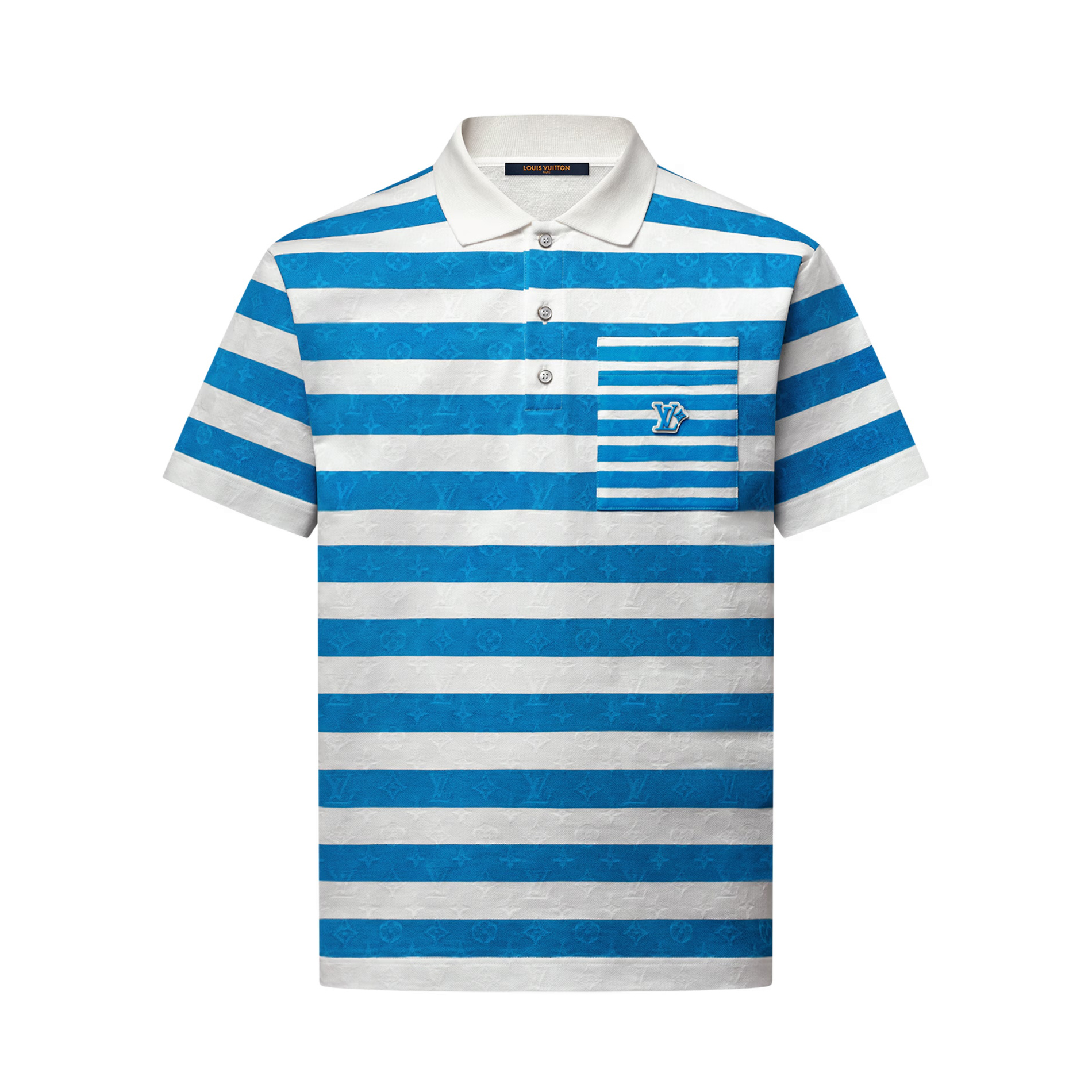 NIGO Louis Vuitton Men's Summer Striped Printed Polo Neck Short Sleeve T-Shirt #nigo77592
