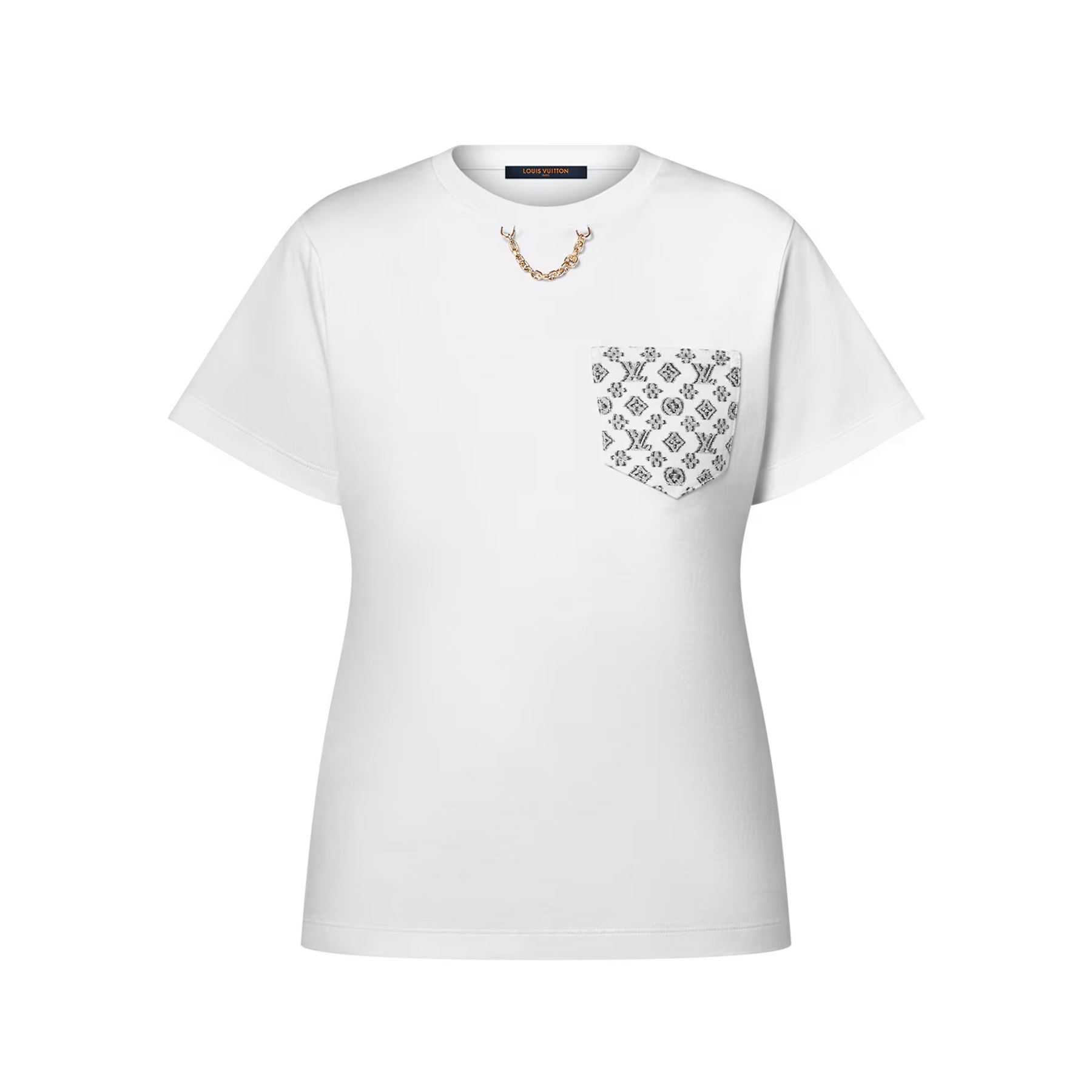 NIGO Louis Vuitton Women's Summer Solid Color Pocket Letter Print Round Neck Cotton Short Sleeve T-Shirt #nigo77593