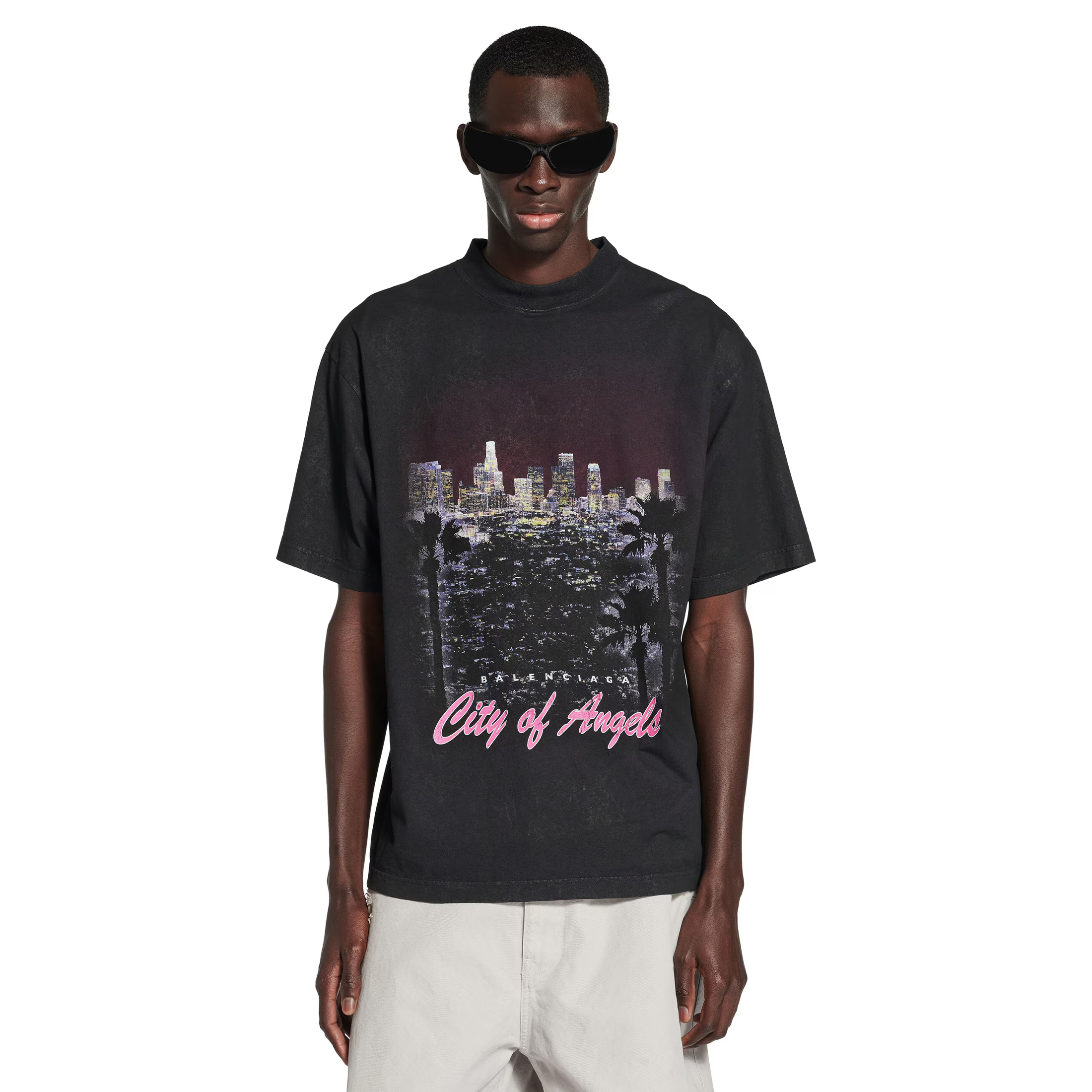 NIGO Balenciaga City Of Angels T-shirt Medium Fit In Dirty White Men's Spring And Summer High Street Trend Round Neck Short Sleeve Straight T-shirt Ngvp #nigo1875