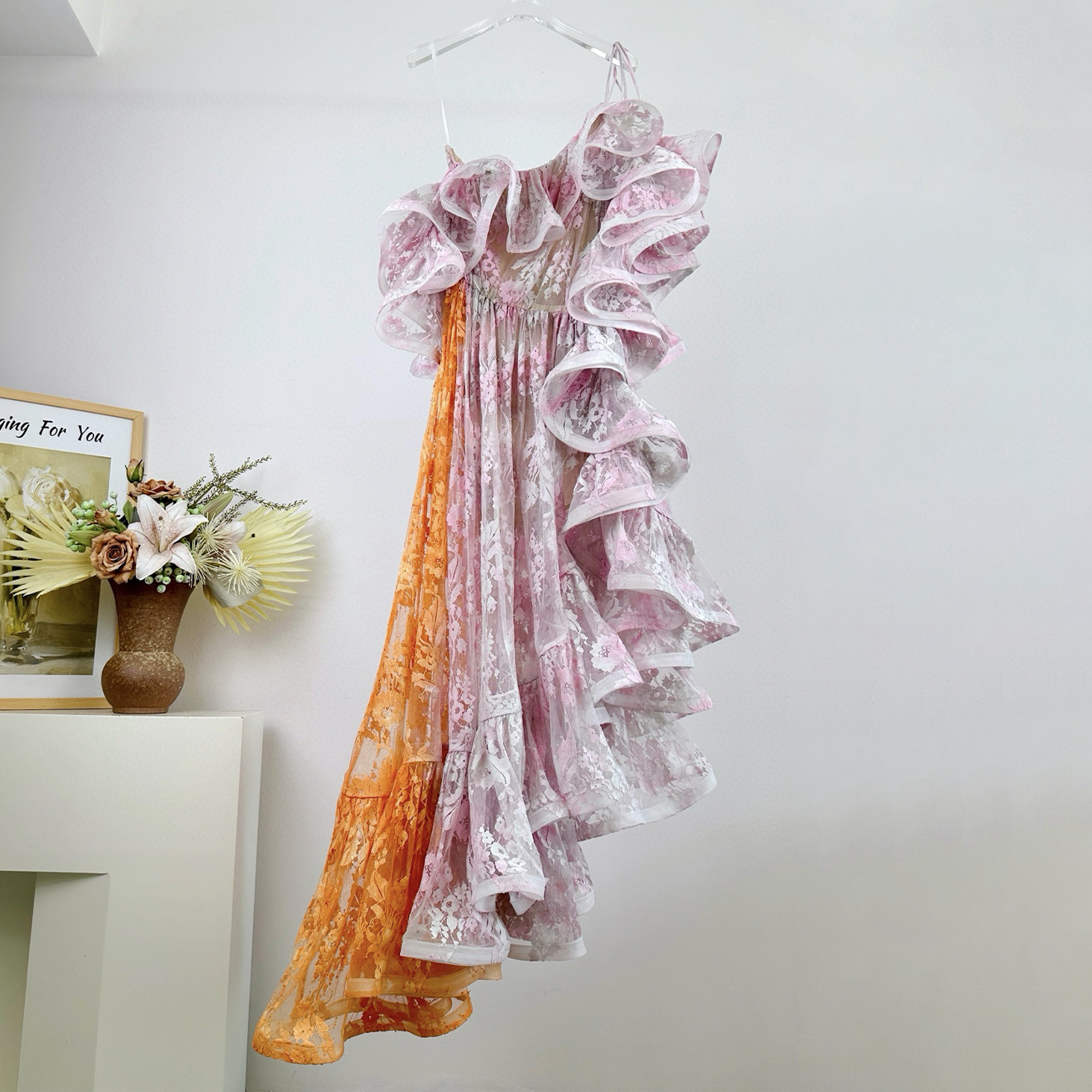 NIGO Zimmermann Dawning Lace Midi Dress Women's Spring Summer Fashion Elegant Long Dress Flowing Long Sexy Modern Lace Dresses  #nigo77618