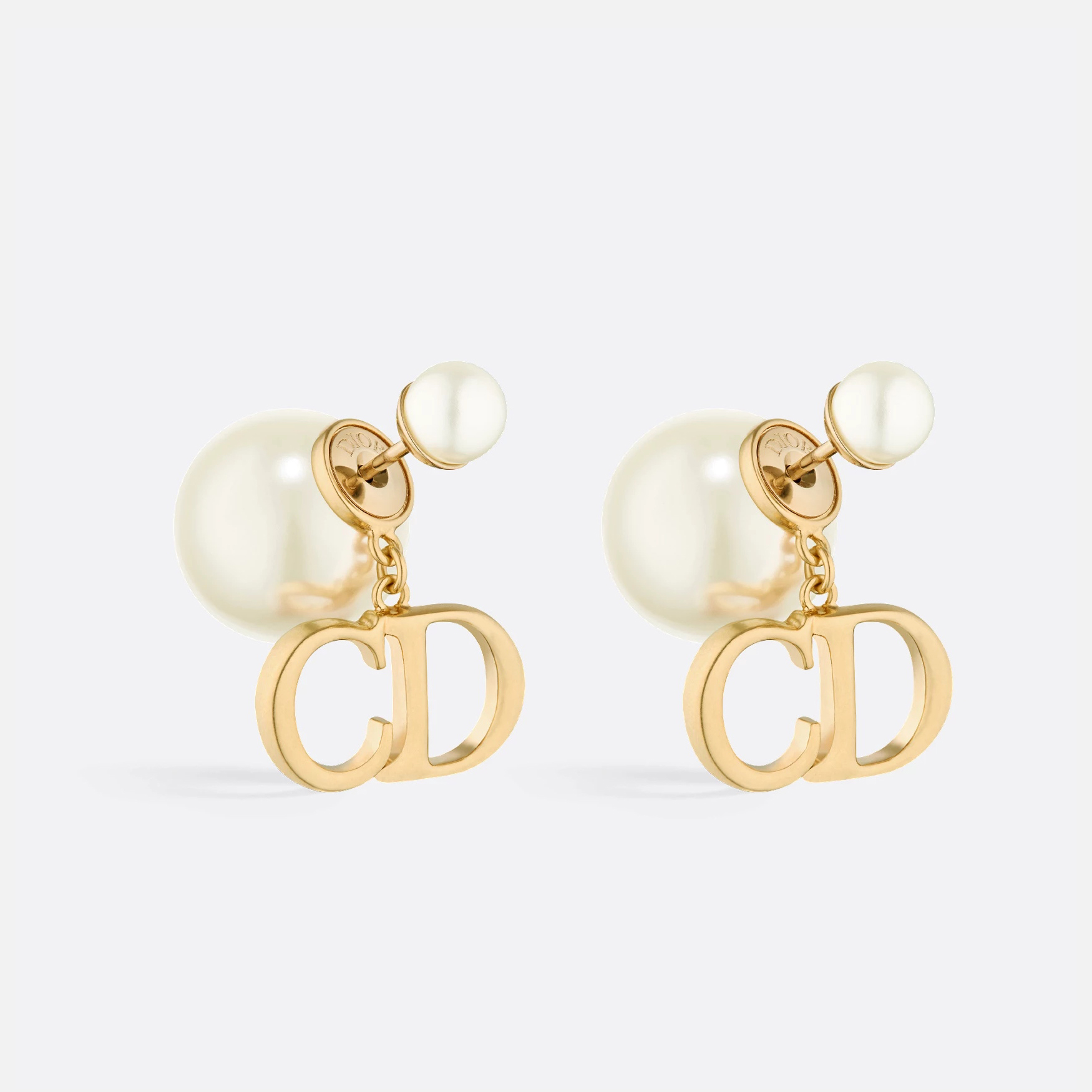 NIGO Dior Tribales Women's Symmetrical Pattern Gold Letter Pattern Pearl Stud Earrings Jewelry Accessories #nigo77635
