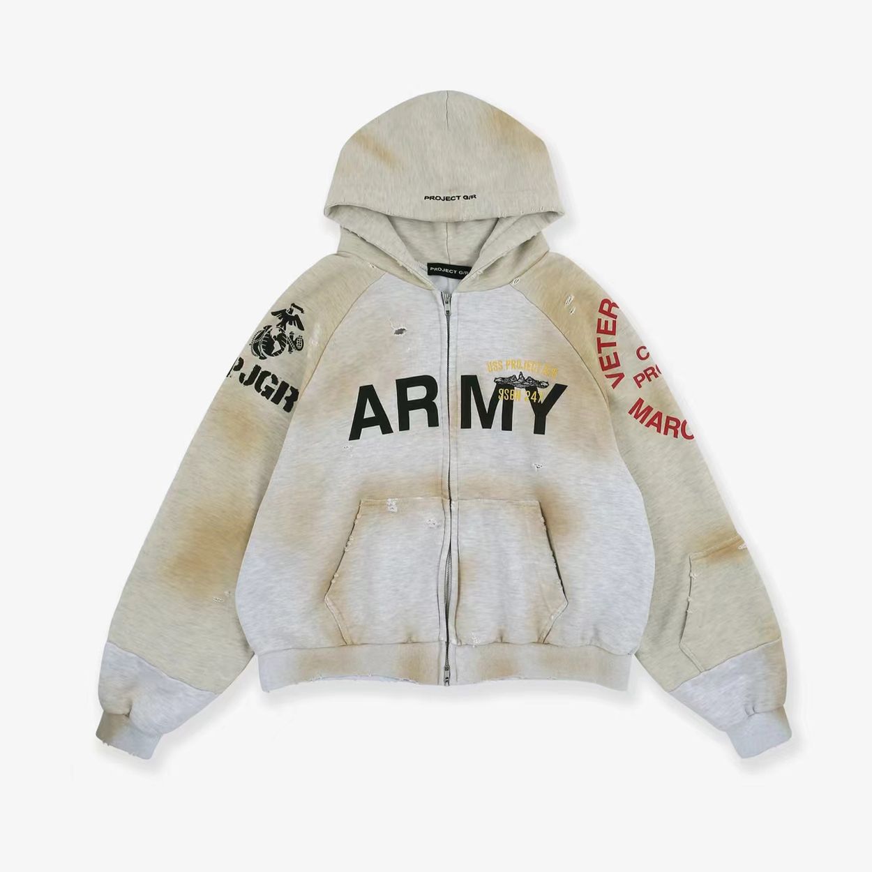 NIGO GRAILZ Men's Women's Autumn And Winter Letter Printed Cotton Solid Color Zipper Doing Old Loose Hooded Sweatshirt Ngvp #nigo1911