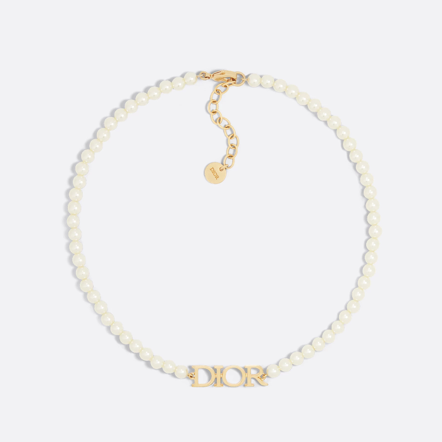 NIGO Dior Evolution Women's Gold Letter Pattern Resin Pearl Necklace Jewelry Accessories #nigo77636