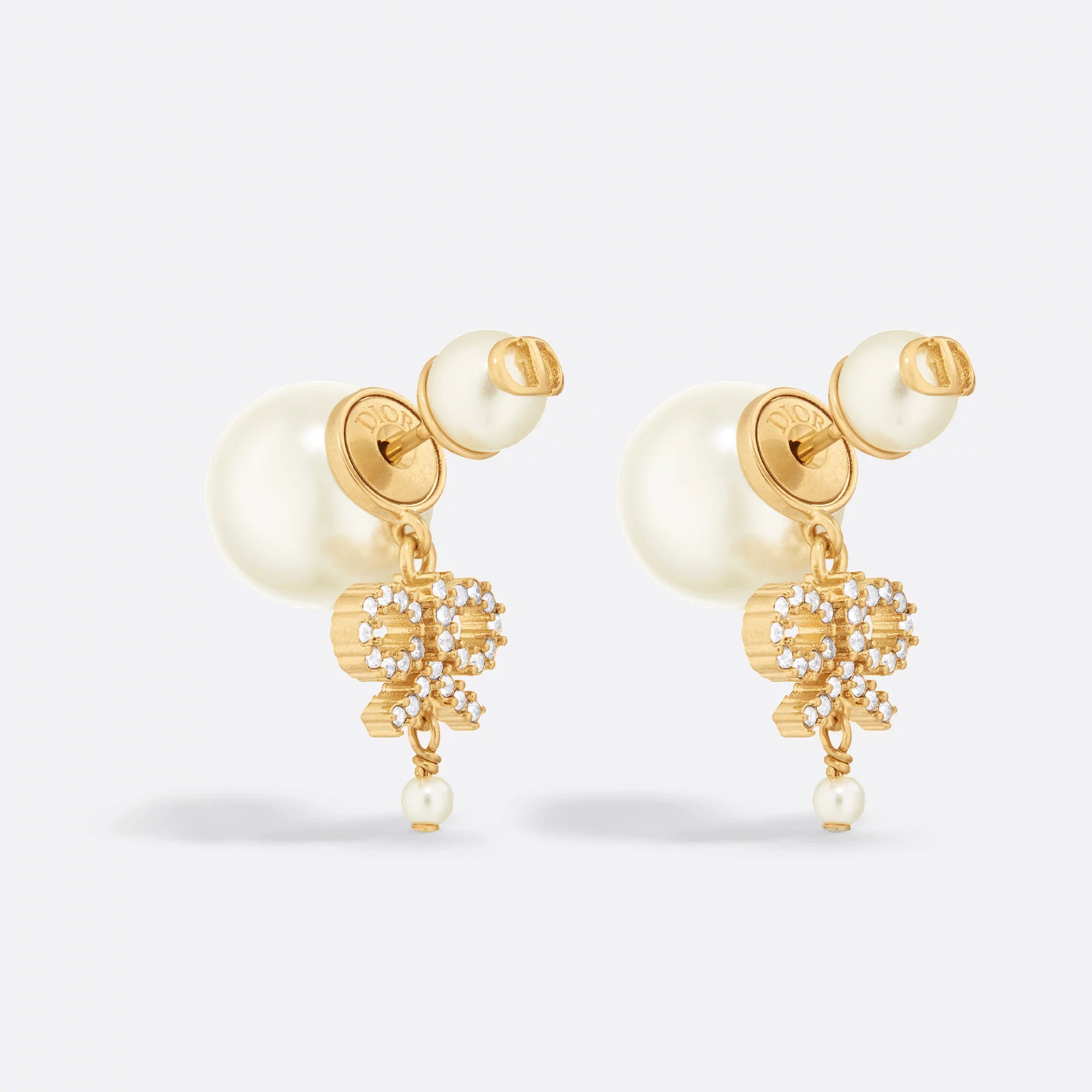 NIGO Dior Tribales Women's Gold Pattern Pendant Pearl Stud Earrings Jewelry Accessories #nigo77639