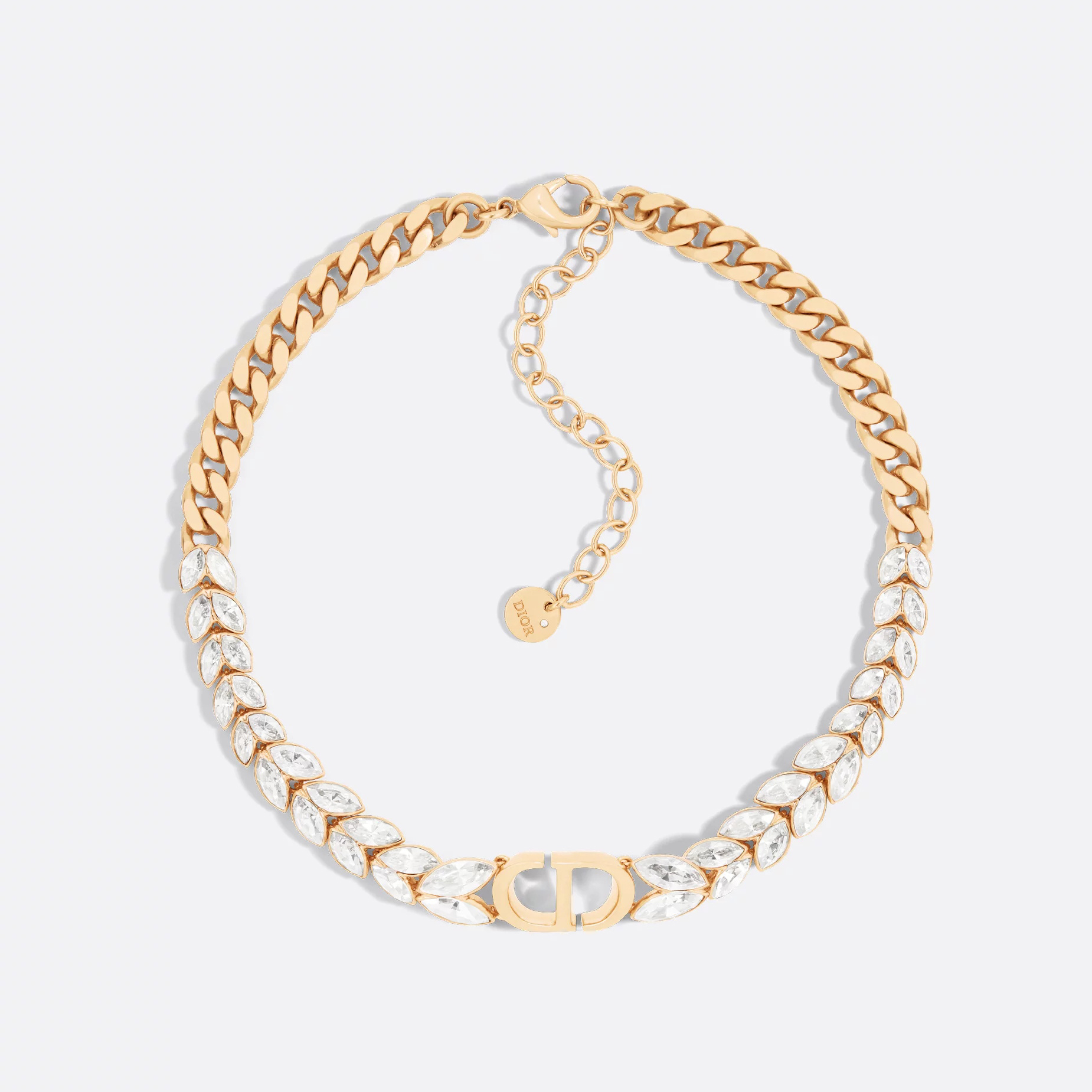 NIGO Dior 30 Montaigne Prestige Men's and Women's Couples' Crystal-Decorated Gold Necklace Jewelry Accessories #nigo77646