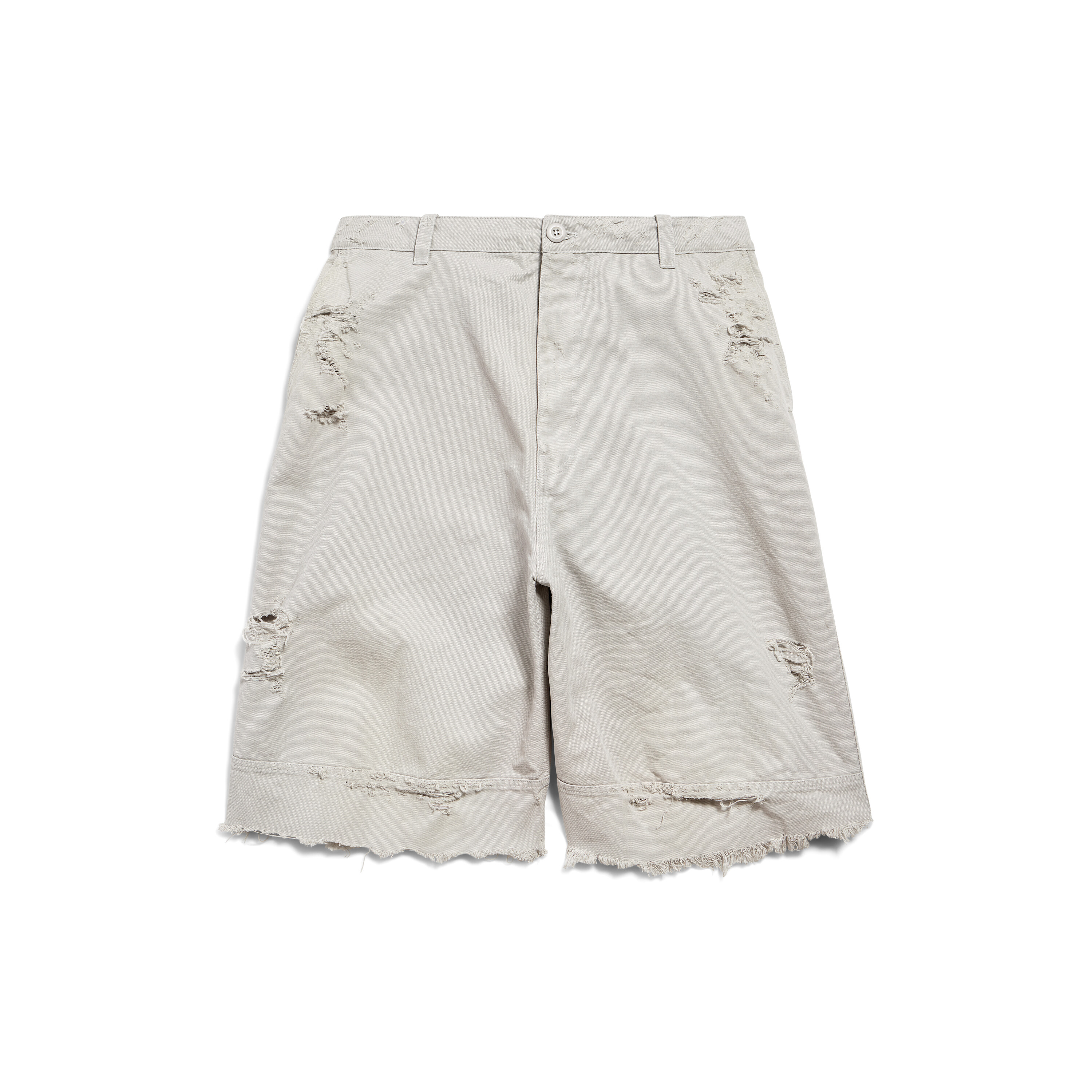 NIGO Balenciaga Workwear Shorts Men's Spring And Summer Cotton White Denim Shorts Fashion Trend Hole Casual Shorts Ngvp #nigo1876