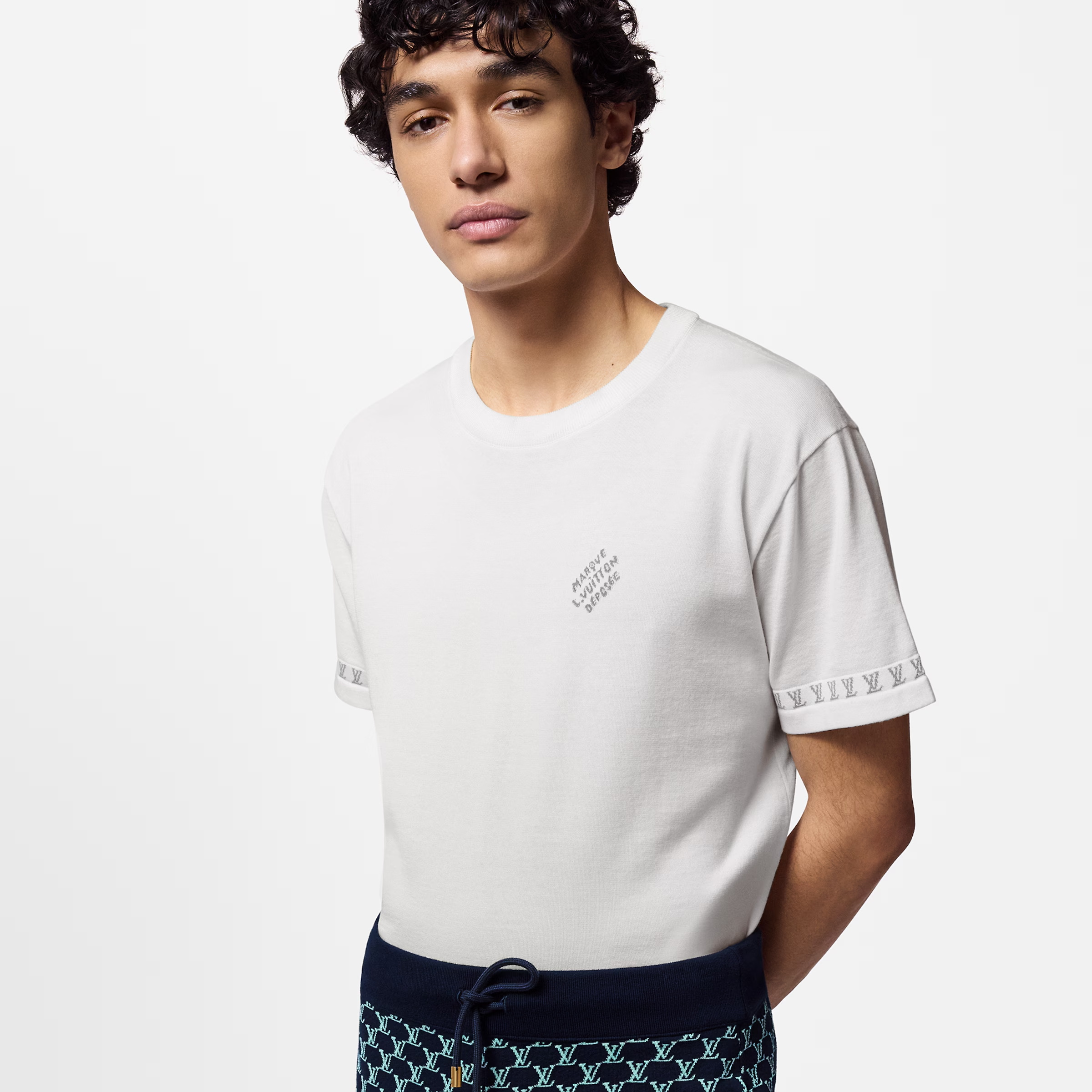 NIGO Louis Vuitton Men's Summer Jacquard Pattern Cotton Round Neck Short Sleeve T-Shirt #nigo77654