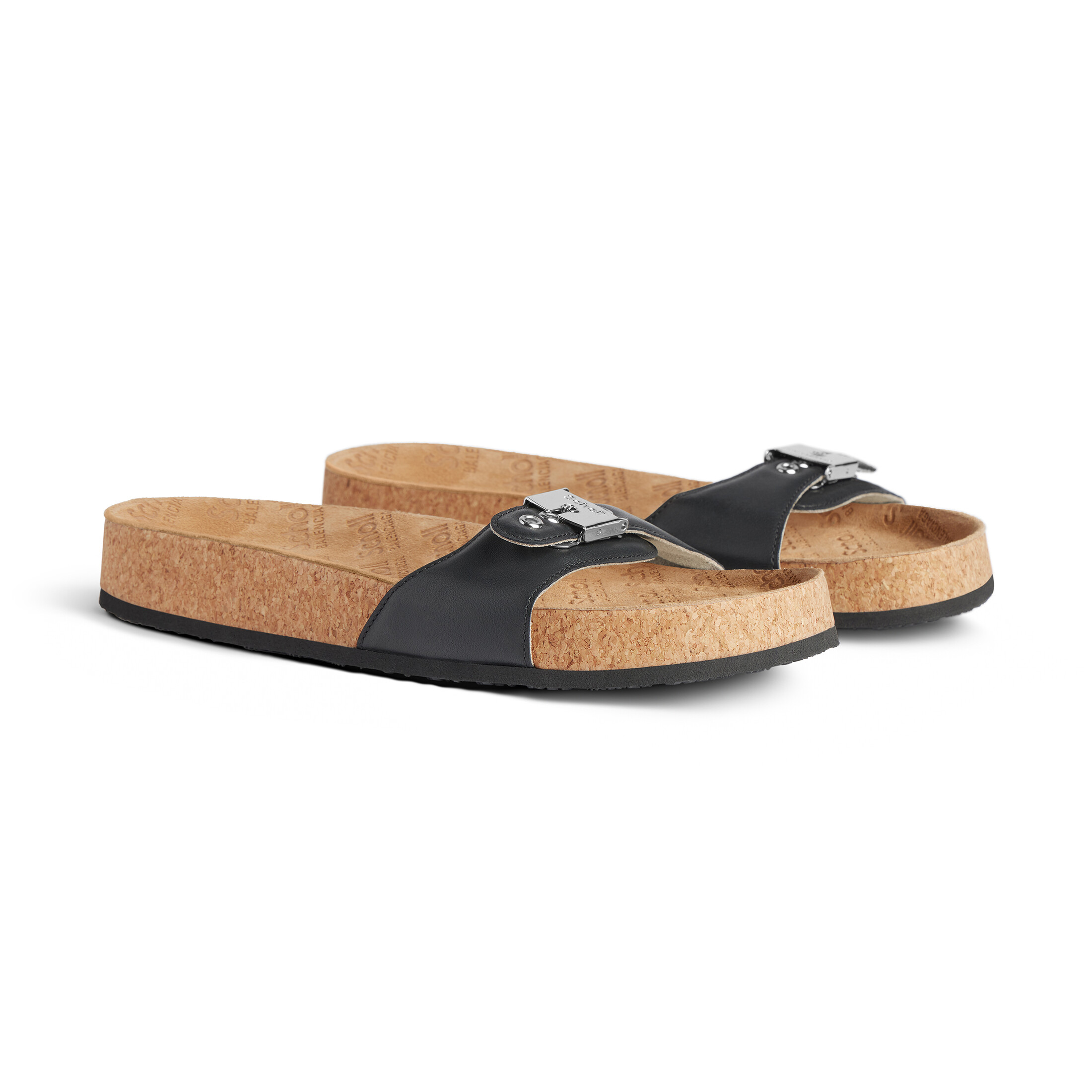 NIGO Balenciaga Scholl Men's and Women's Summer Black Cowhide Leather Flat Sandals Slippers Shoes #nigo77655