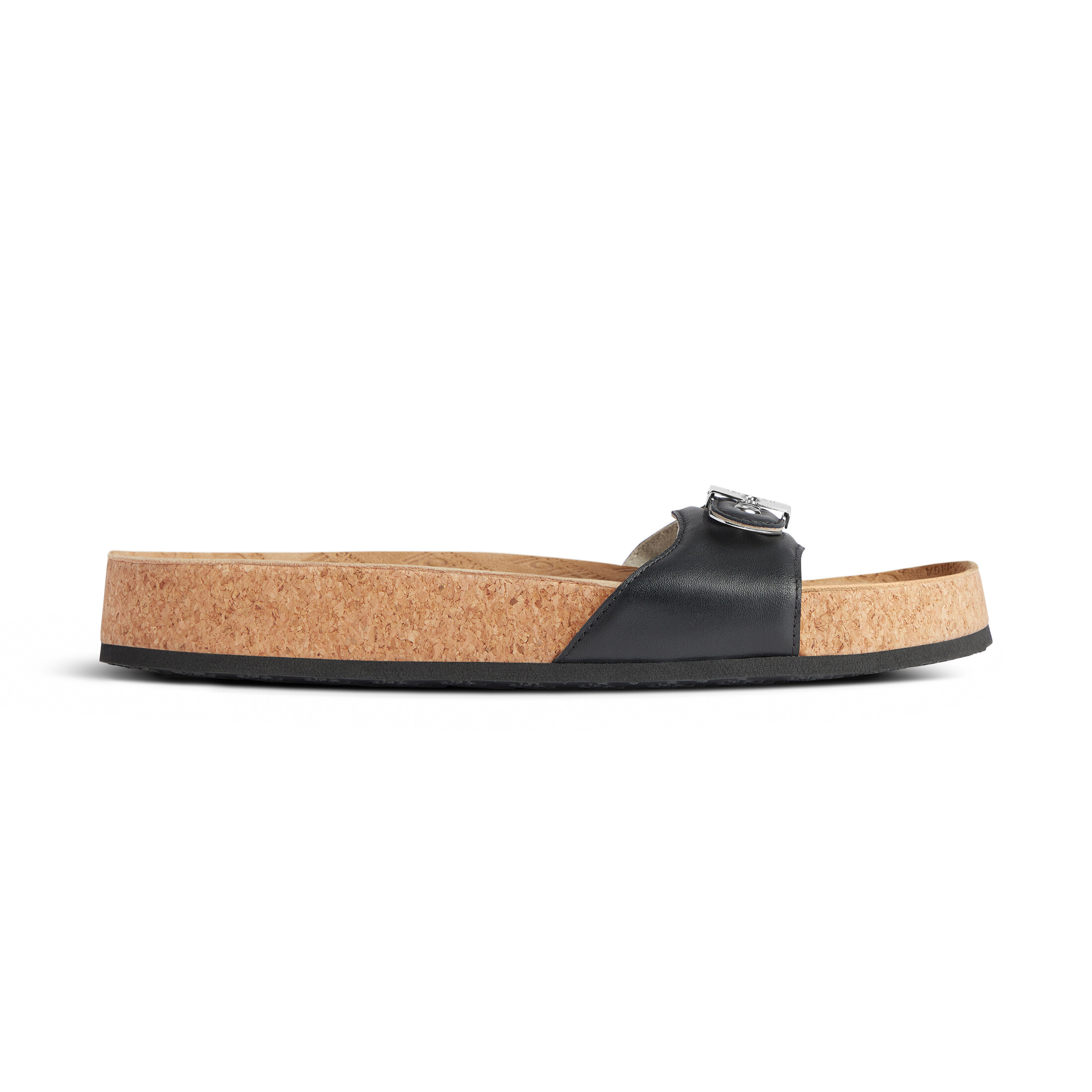NIGO Balenciaga Scholl Men's and Women's Summer Black Cowhide Leather Flat Sandals Slippers Shoes #nigo77655