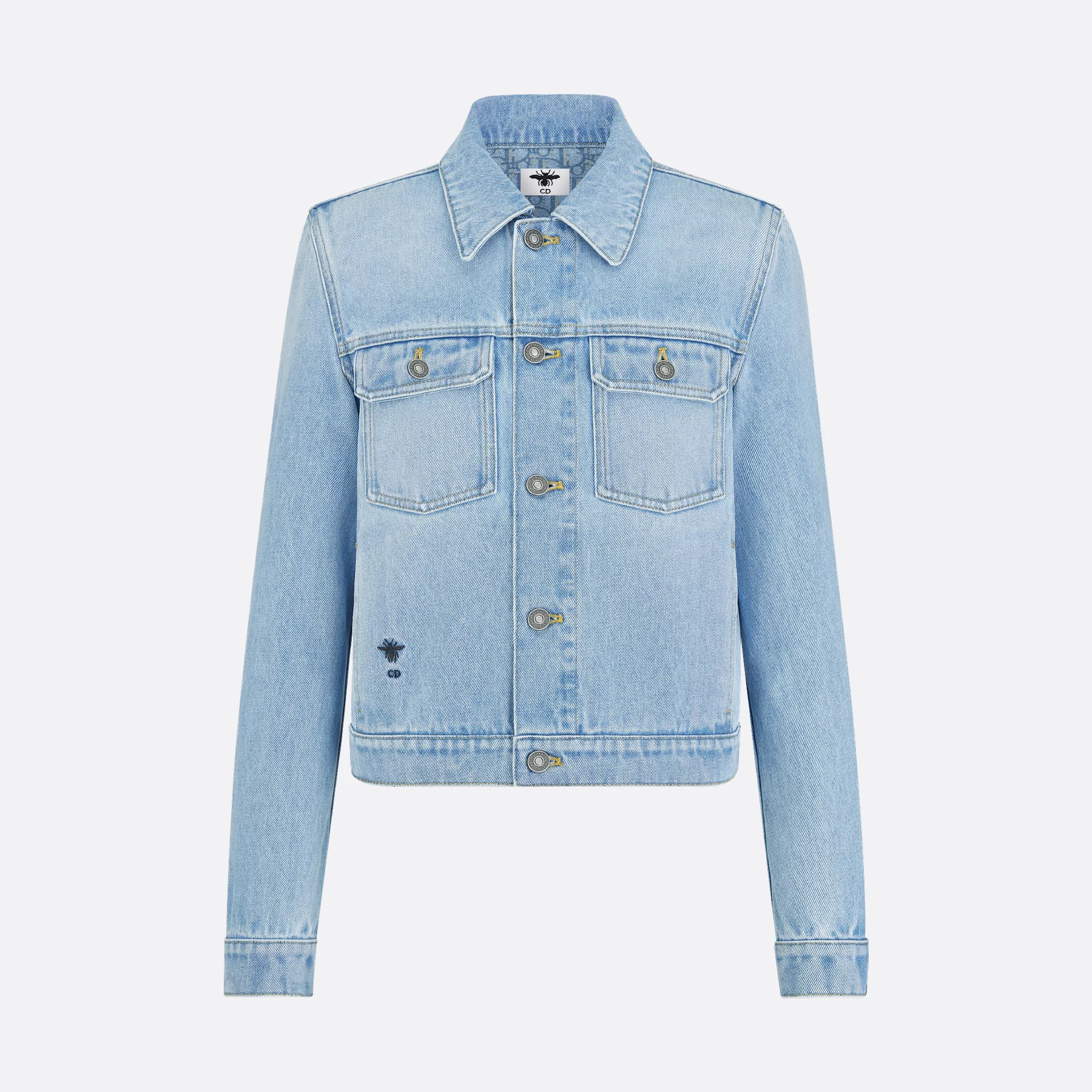 NIGO Dior Women's Spring/Autumn Solid Color Embroidered Bee Single-Breasted Long-Sleeved Denim Jacket and Flared Denim Pants Set Suit #nigo77672