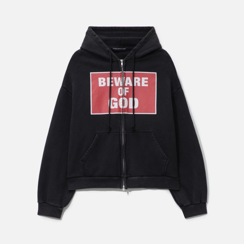 NIGO GRAILZ Project G/R Men's Women's Spring & Autumn Washed Vintage Aged Letter Printed Zipper Drawstring Cotton Hooded Sweatshirt Ngvp #nigo1916