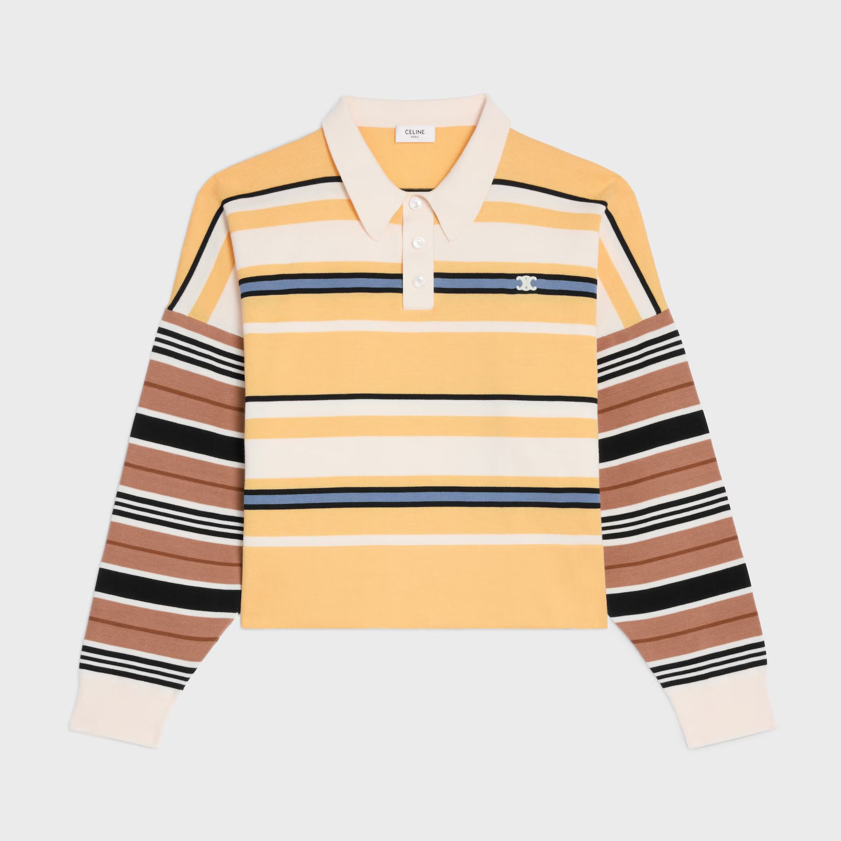 NIGO Celine Women's Spring/Summer Checkered Print Polo Neck Cotton Loose Fit Long Sleeve T-Shirt #nigo77683