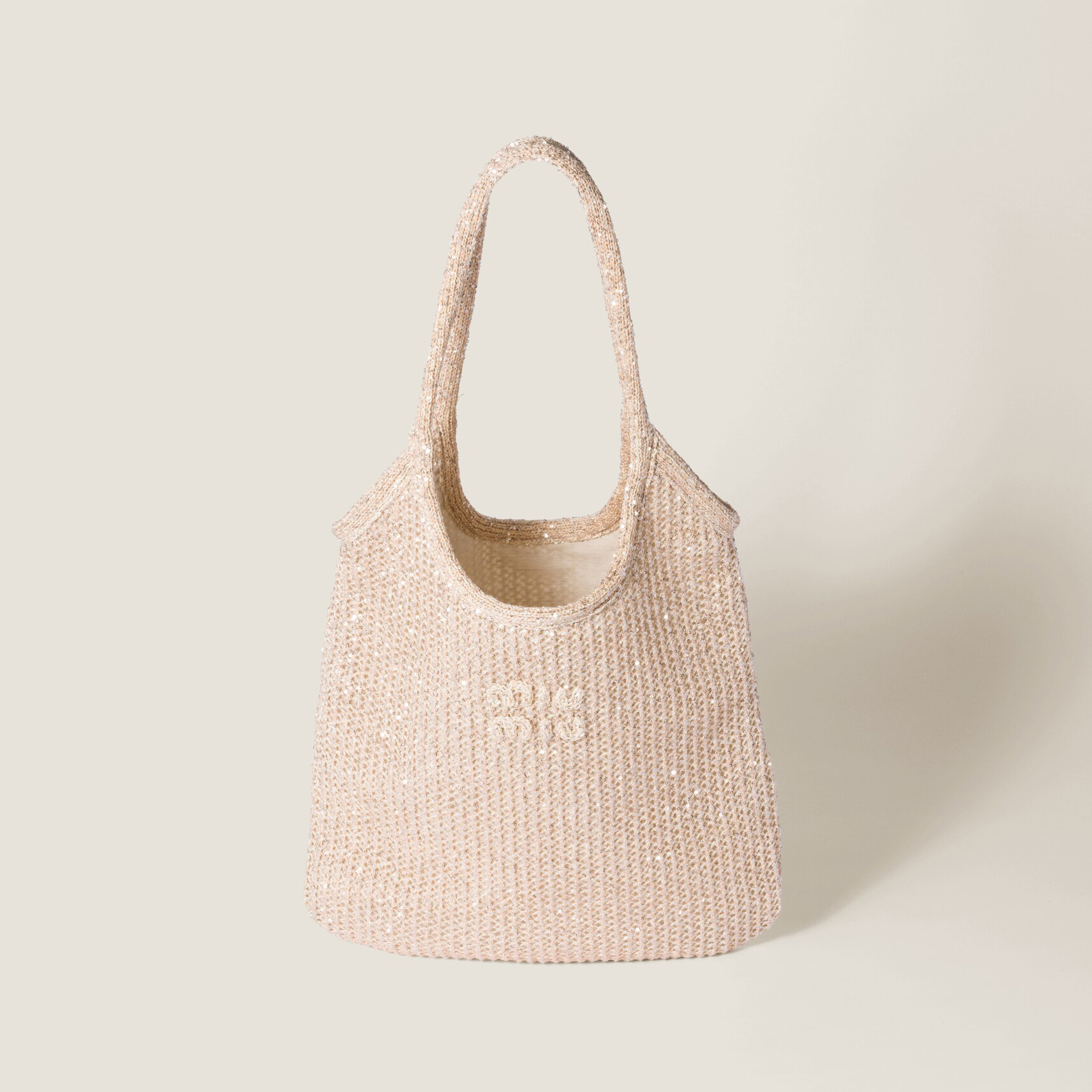 NIGO MiuMiu Ivy Sequin Mesh Women's Solid Color Sequined Shoulder Bag with Detachable Handbag Bags and Embroidered Letter Logo #nigo77693