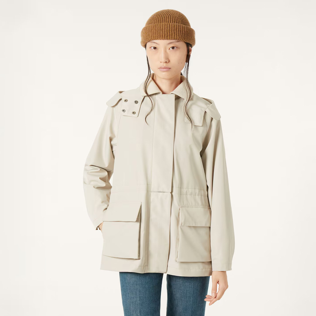NIGO Loro Piana Women's Horsey Mini Parka Solid Color Standing Collar Zipper Cashmere Loose Long Sleeve Hooded Jacket Ngvp #nigo1926