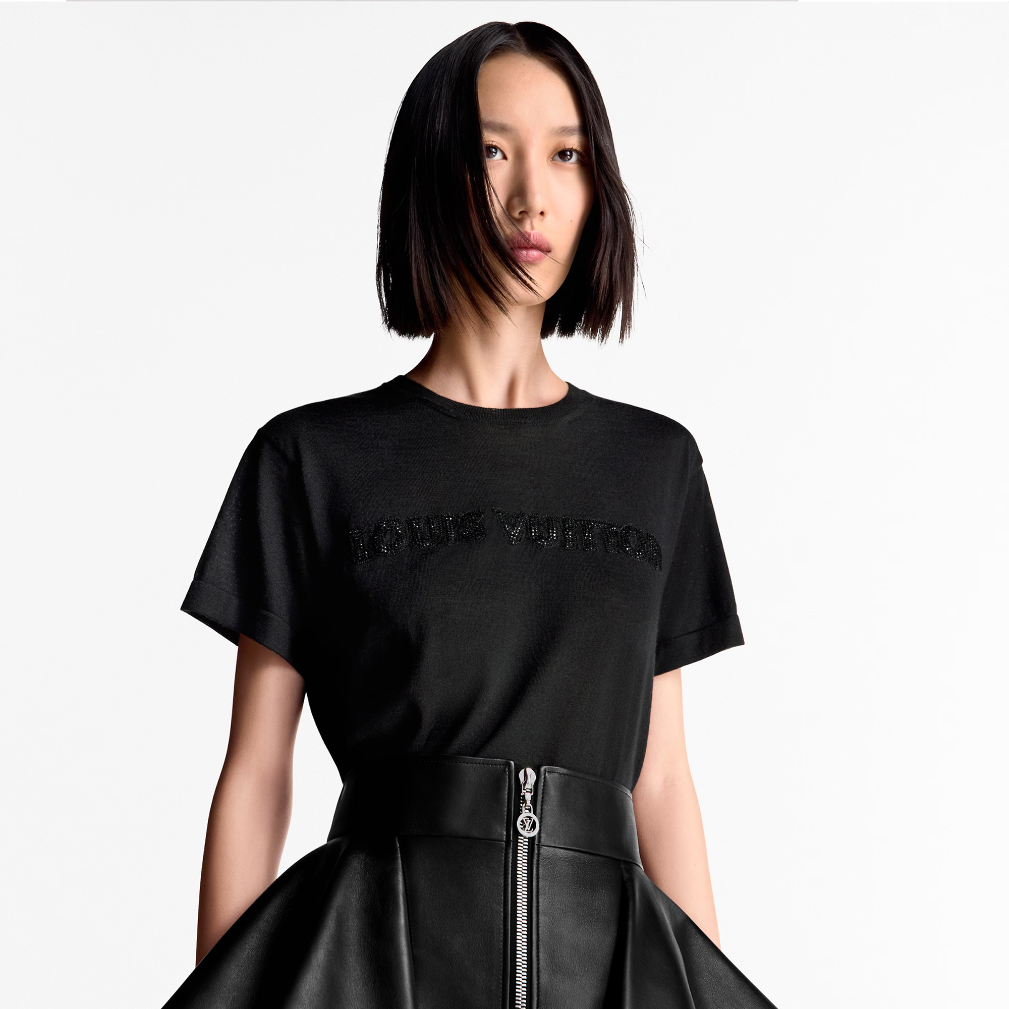 NIGO Louis Vuitton Women's Summer Solid Color Embroidered Letter Print Round Neck Short Sleeve T-Shirt #nigo77714