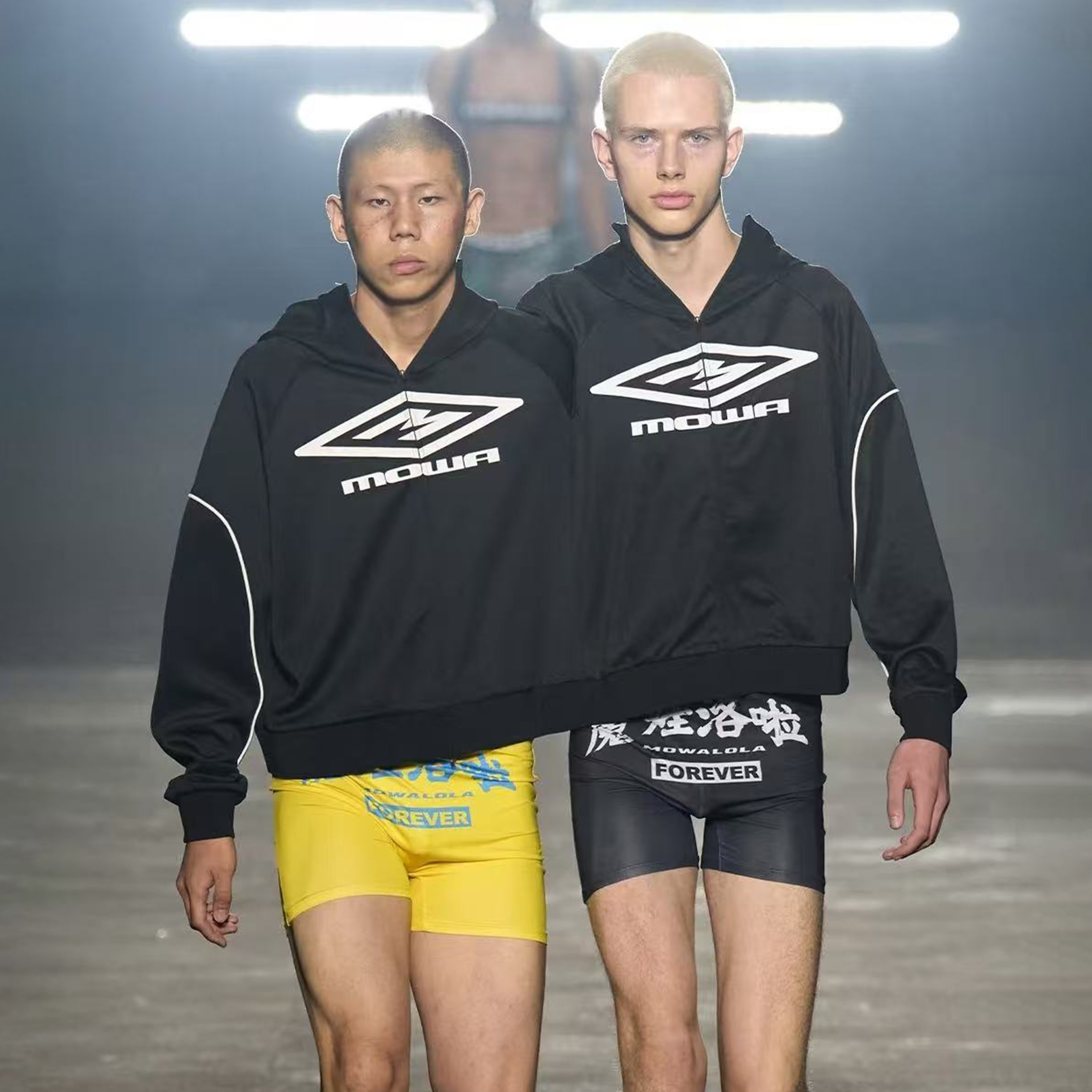 NIGO Mowalola Men's Spring And Autumn Black Short Wide Patchwork Sweatshirt Hoodie 0pium Style Playboicarti High Street Trend Fashion Hooded Sweatshirt Ngvp #nigo1893