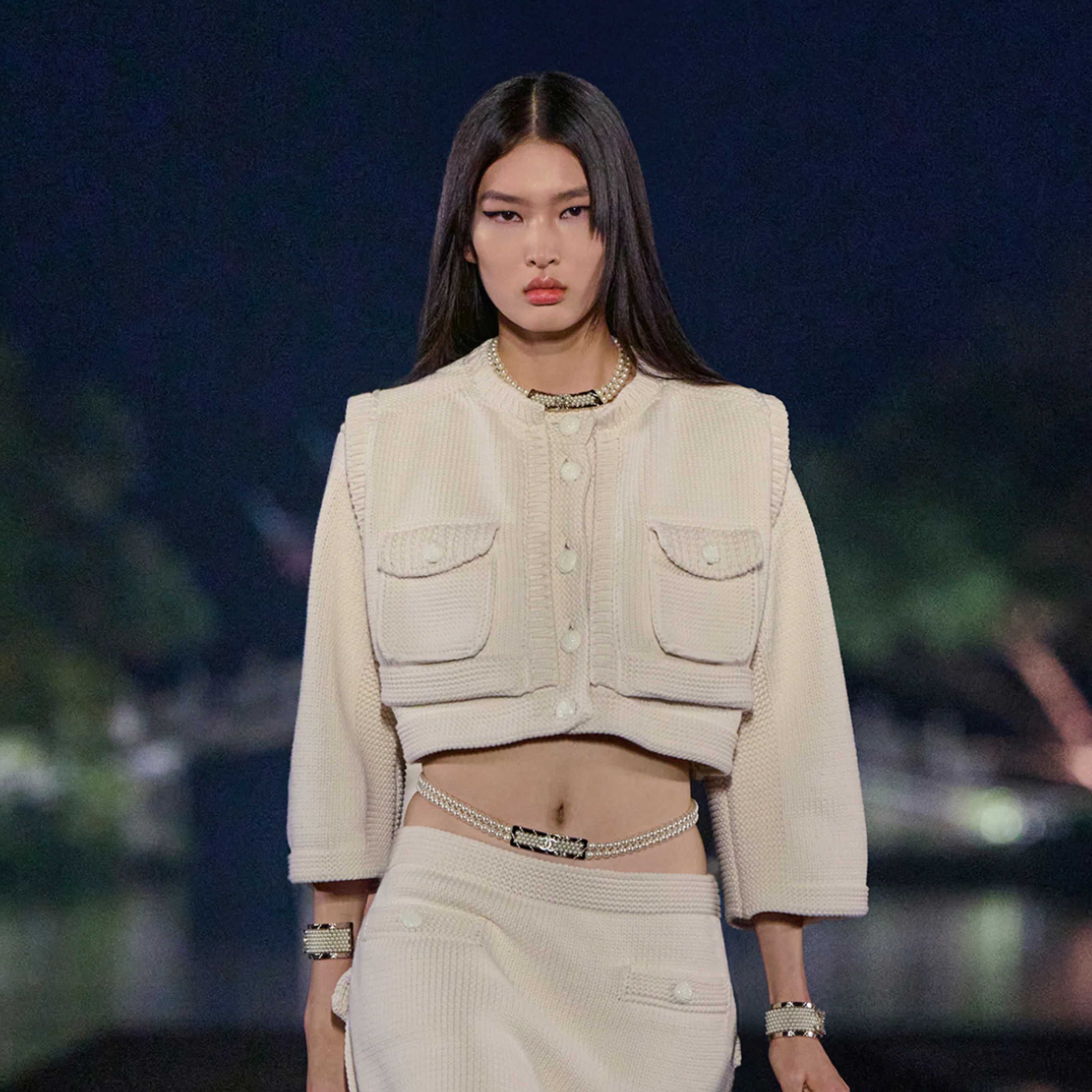 NIGO Chanel Women's Spring Summer Autumn High Street Round Neck Single Breasted Solid Color Short Cotton Blend Pocket Tank Top Vest Ngvp #nigo1931