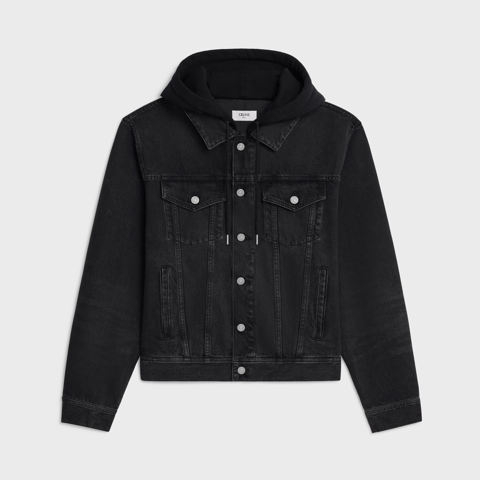 NIGO Celine Men's Spring/Autumn Solid Color Hooded Single-Breasted Long-Sleeved Denim Jacket #nigo77716