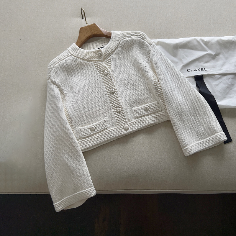 NIGO Chanel Women's Spring And Autumn Round Neck Single-Breasted Cotton Solid Color Long-Sleeved Knitted Cardigan Short Jacket Ngvp #nigo1932