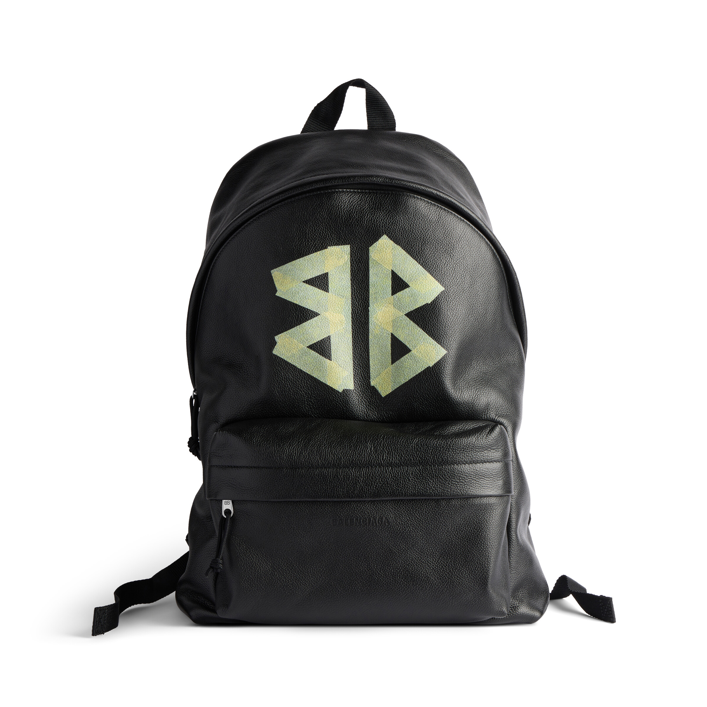 NIGO Balenciaga Explorer Men's Letter Print Black Grained Cowhide Leather Backpack Bag Bags #nigo77713
