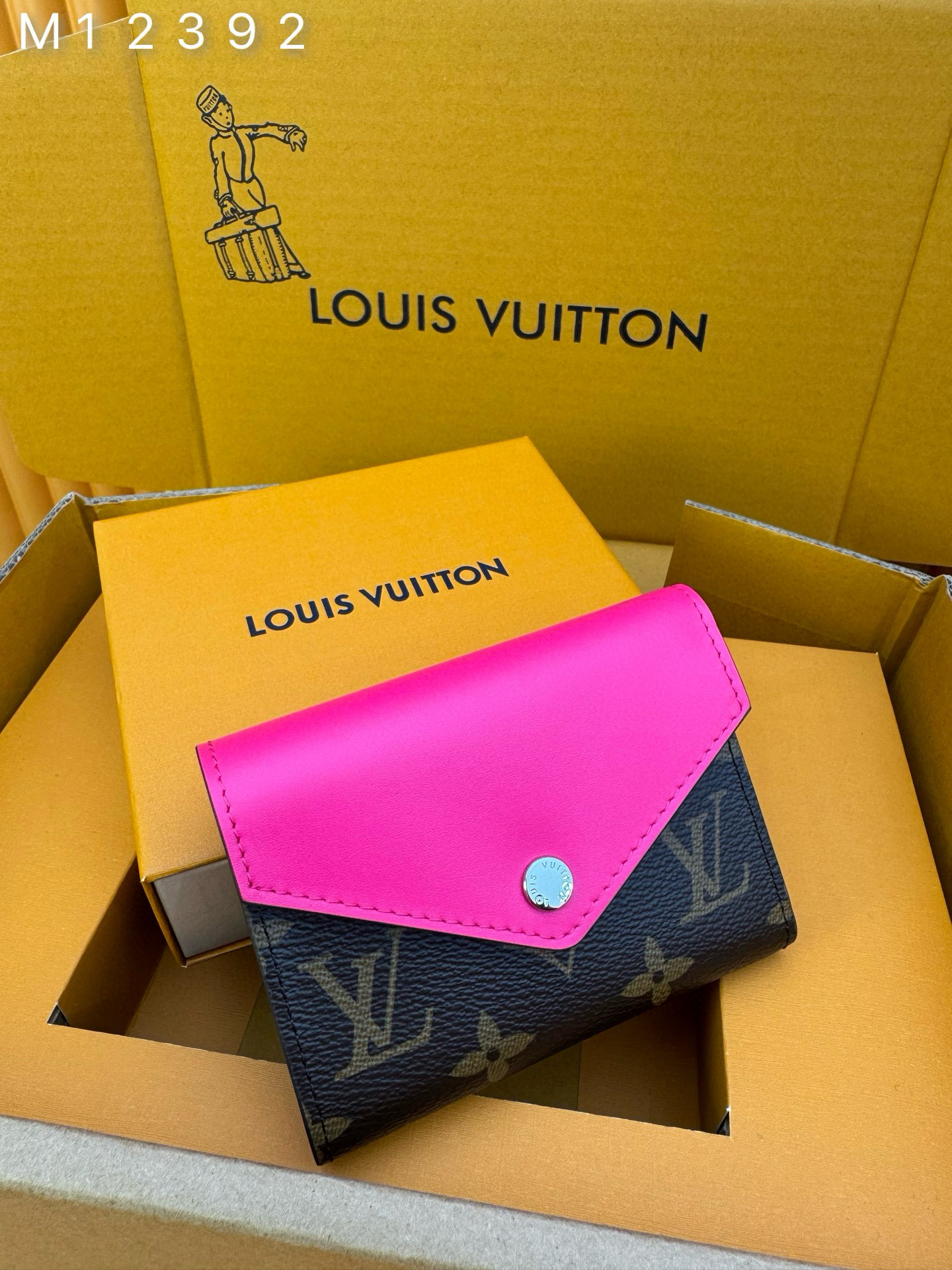 NIGO Louis Vuitton Women's Retro Fashion Logo Printing Folding Short Cowhide VICTORINE Wallet Bag Bags #nigo77749