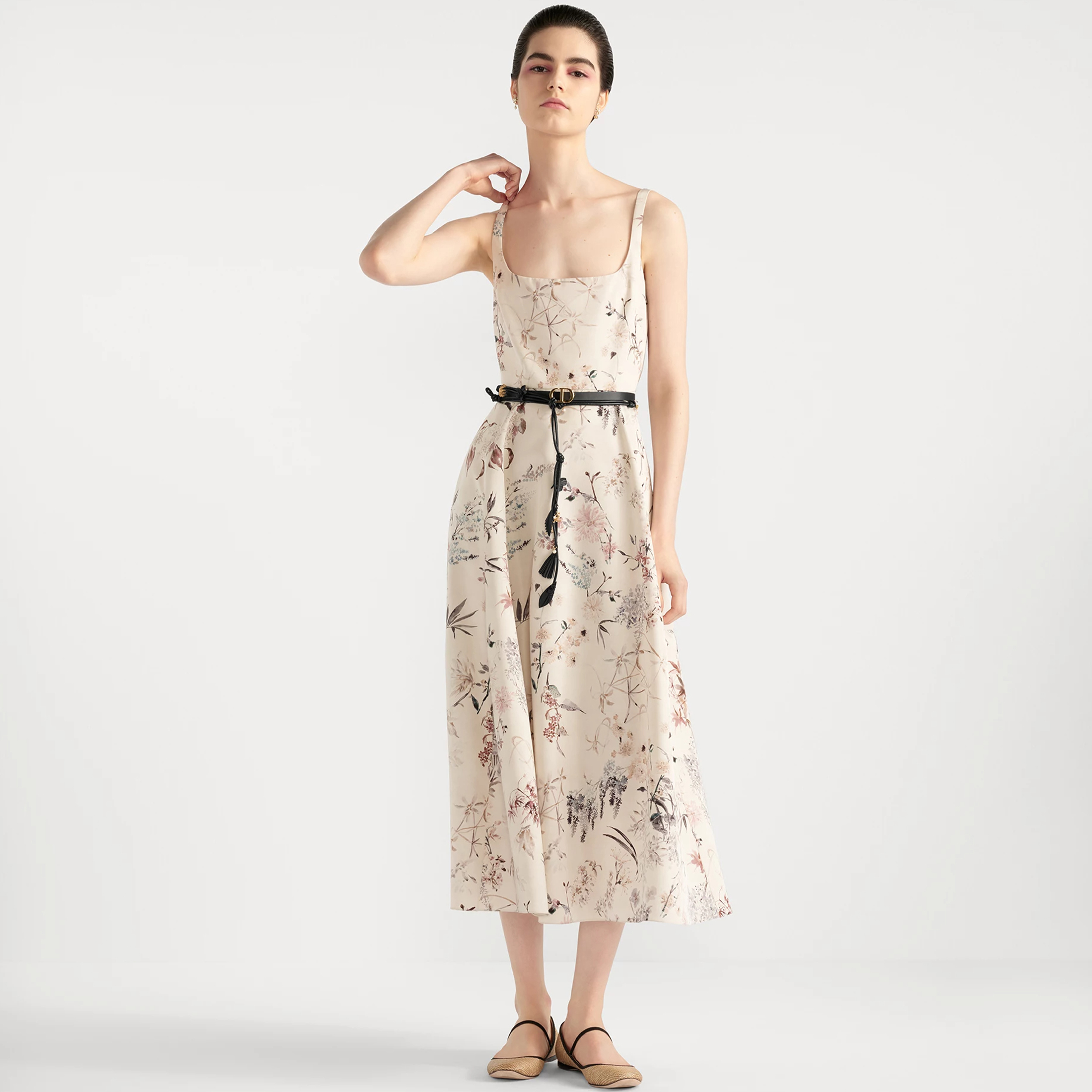 NIGO Dior Millefiori Pattern With Belt Women's Spring Summer Fashion Elegant Long Vest Dress Slim Printed Dress Dresses Ngvp #nigo1961