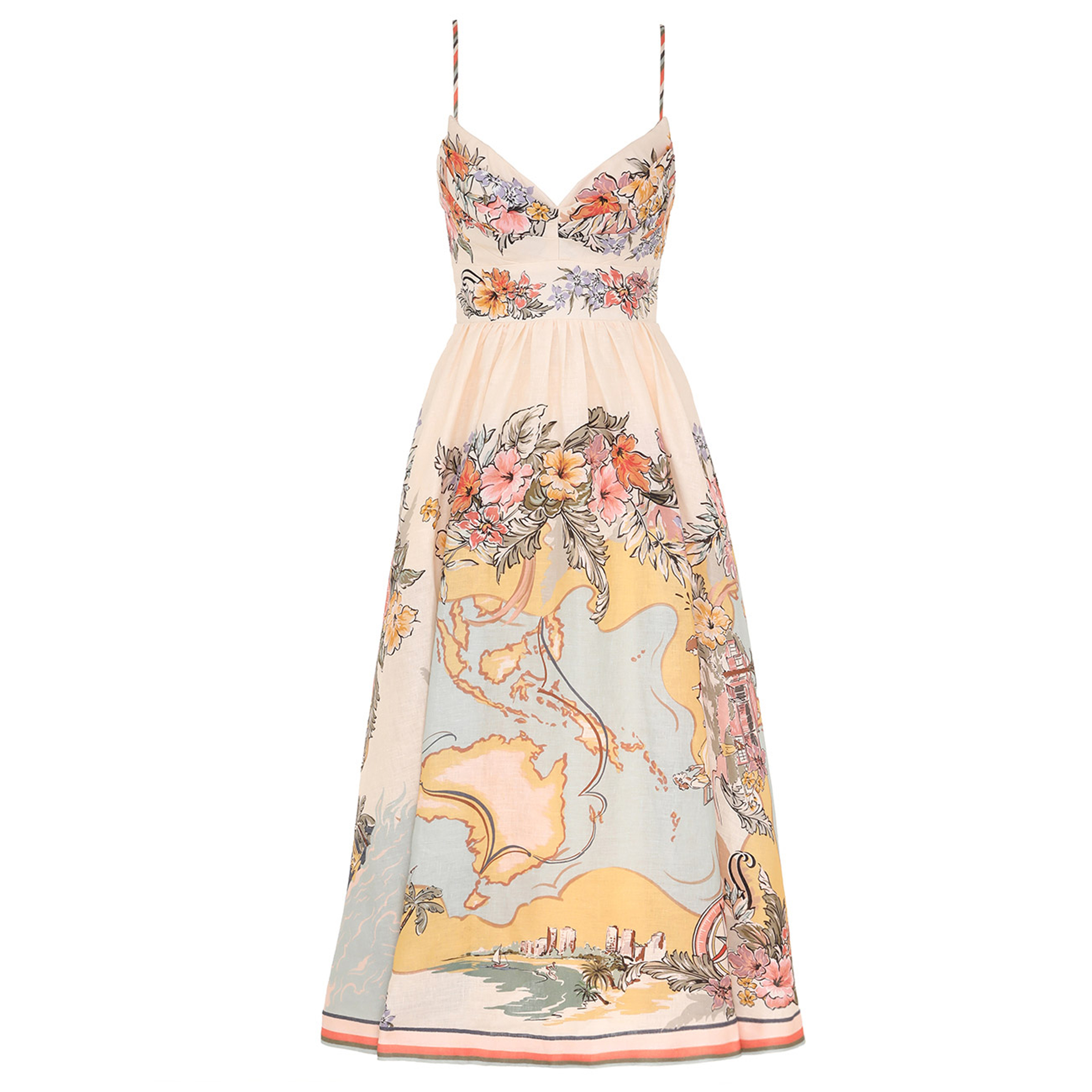 NIGO Zimmermann Tallow Tucked Bodice Dress Women's Fashion Elegant Temperament Long Vest Dress Floral Printed Dresses Ngvp #nigo1962