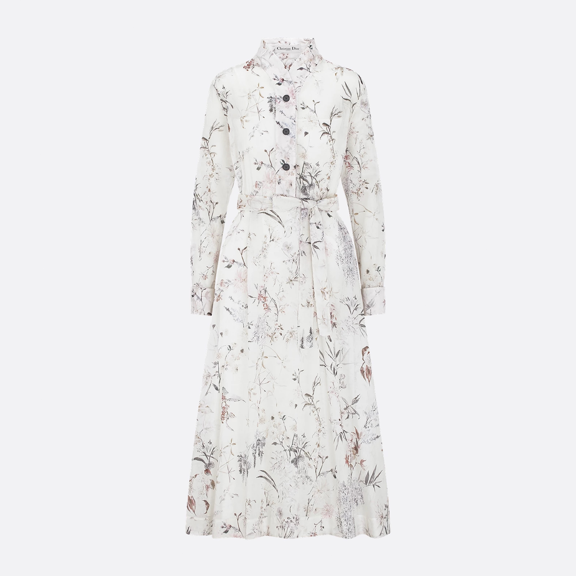 NIGO Dior Millefiori Pattern With Belt Women's Spring Summer Fashion Elegant Long Long Sleeve Dress Slim Printed Gown Dresses Ngvp #nigo1899