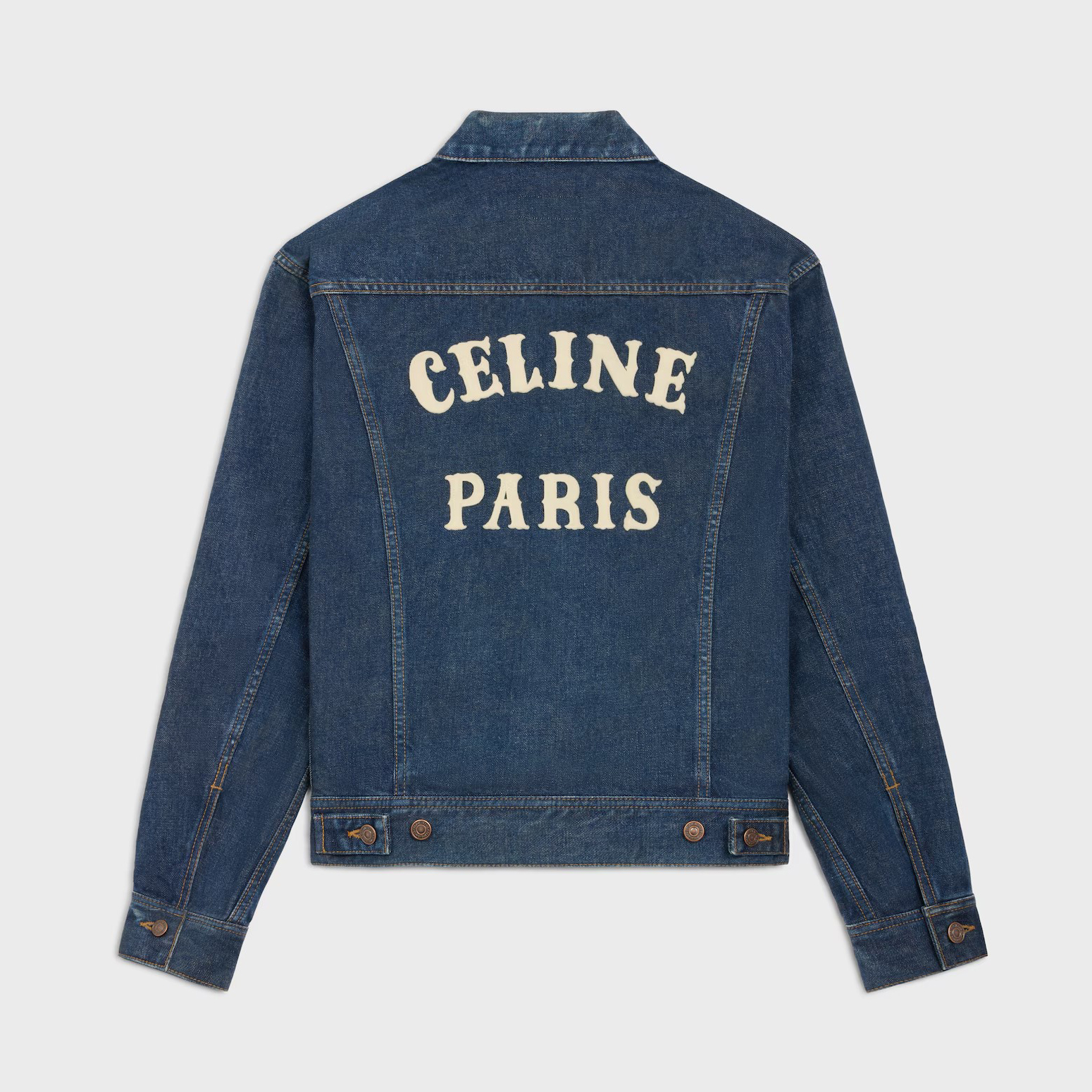 NIGO Celine Men's And Women's Spring And Autumn Solid Color Letter Print Single Breasted Long Sleeved Denim Jacket #nigo77737