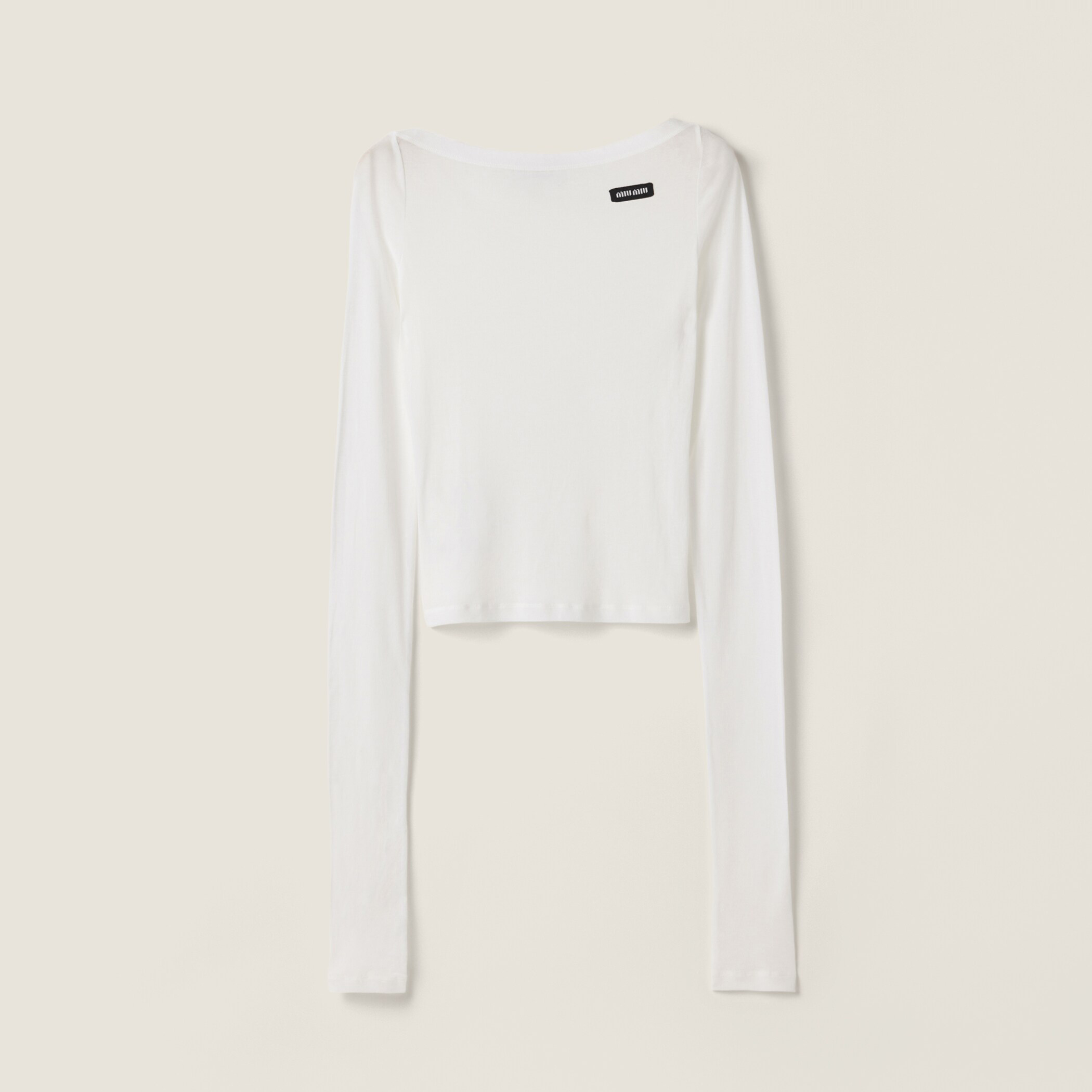 NIGO MiuMiu Women's Summer Solid Color Cotton Round Neck Lightweight Long Sleeve T-Shirt #nigo77736