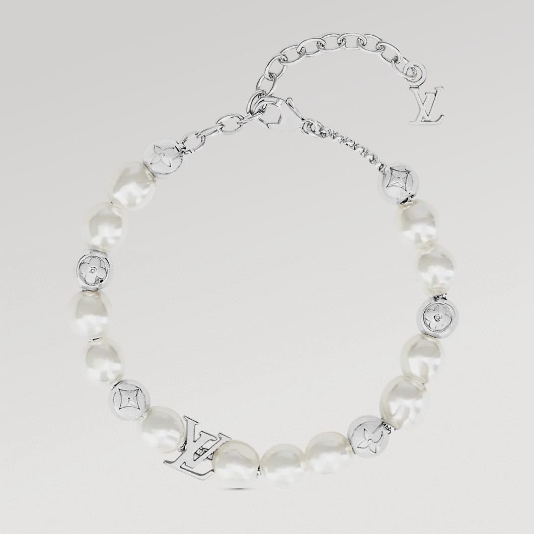 NIGO Louis Vuitton MONOGRAM PEARLS Men's and Women's Solid Color Resin Beaded Bracelet Jewelry Accessories #nigo77729