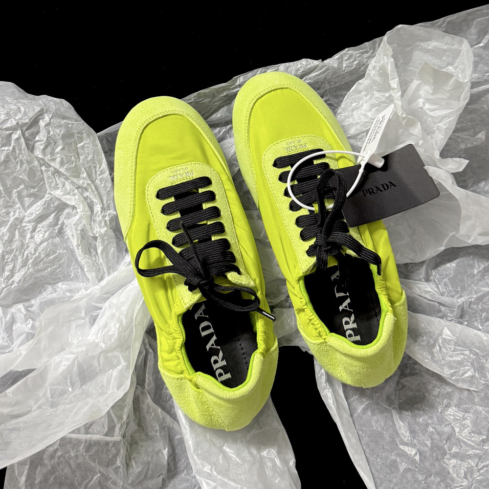 NIGO Prada Women's Solid-color Nylon Fabric And Suede Low-top Lace-up Training Shoes #nigo77759