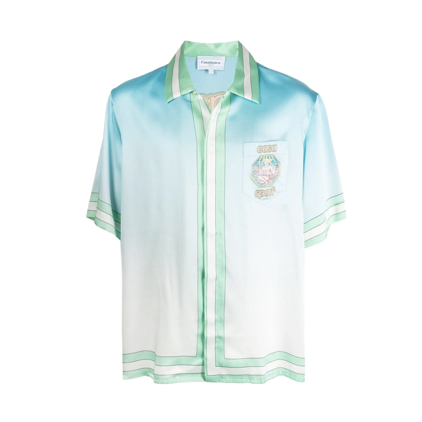 NIGO Casablanca Men's Summer Gradient Color Printed Single-Breasted Short-Sleeved Shirt and Casual Shorts Set Suit #nigo77741
