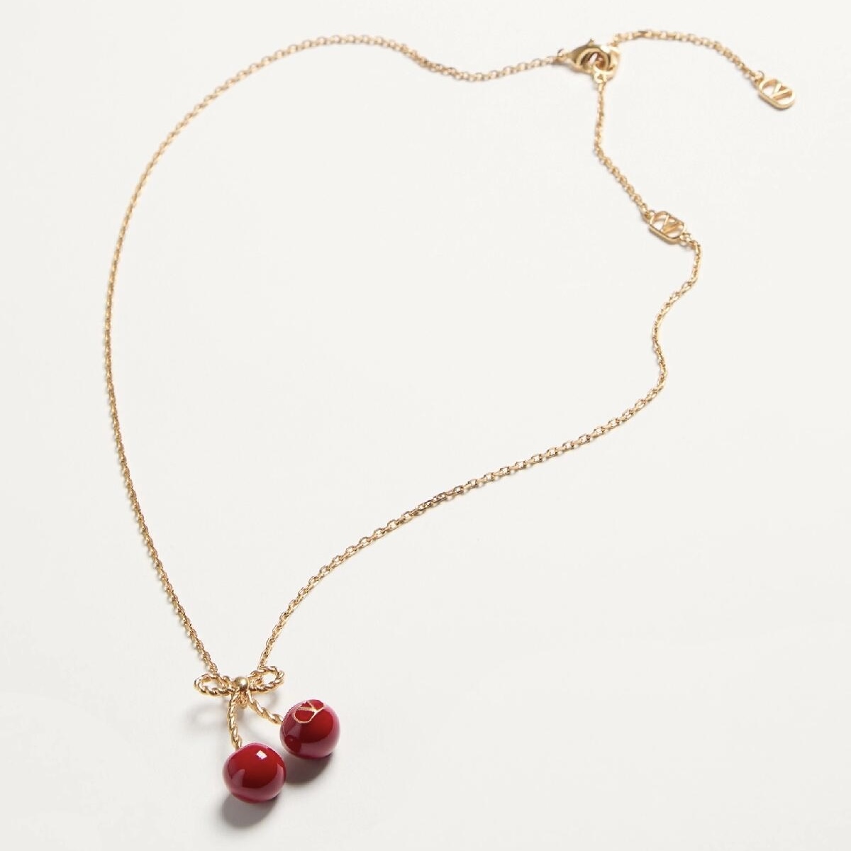 NIGO Valentino CHEZ Women's Metal and Enamel Cherry Pendant Necklace Jewelry Accessories #nigo77772