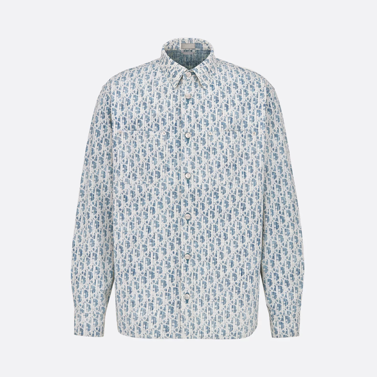 NIGO Dior Men's Spring/Autumn Alphabet Print Single-Breasted Long-Sleeved Denim Shirt #nigo77785