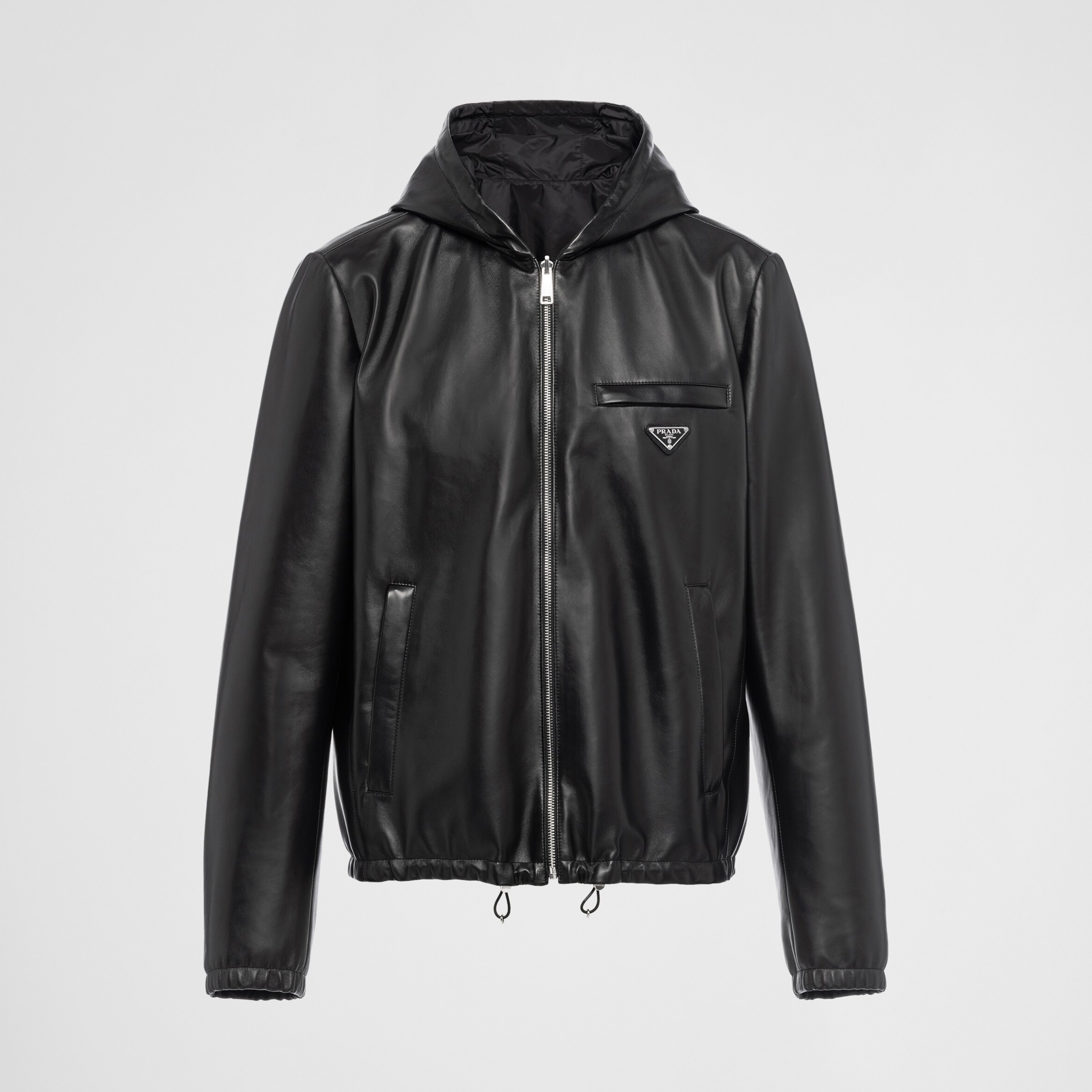 NIGO Prada Men's Autumn/Winter Solid Color Reversible Nappa Leather and Re-Nylon Waistcoat Jacket #nigo77778