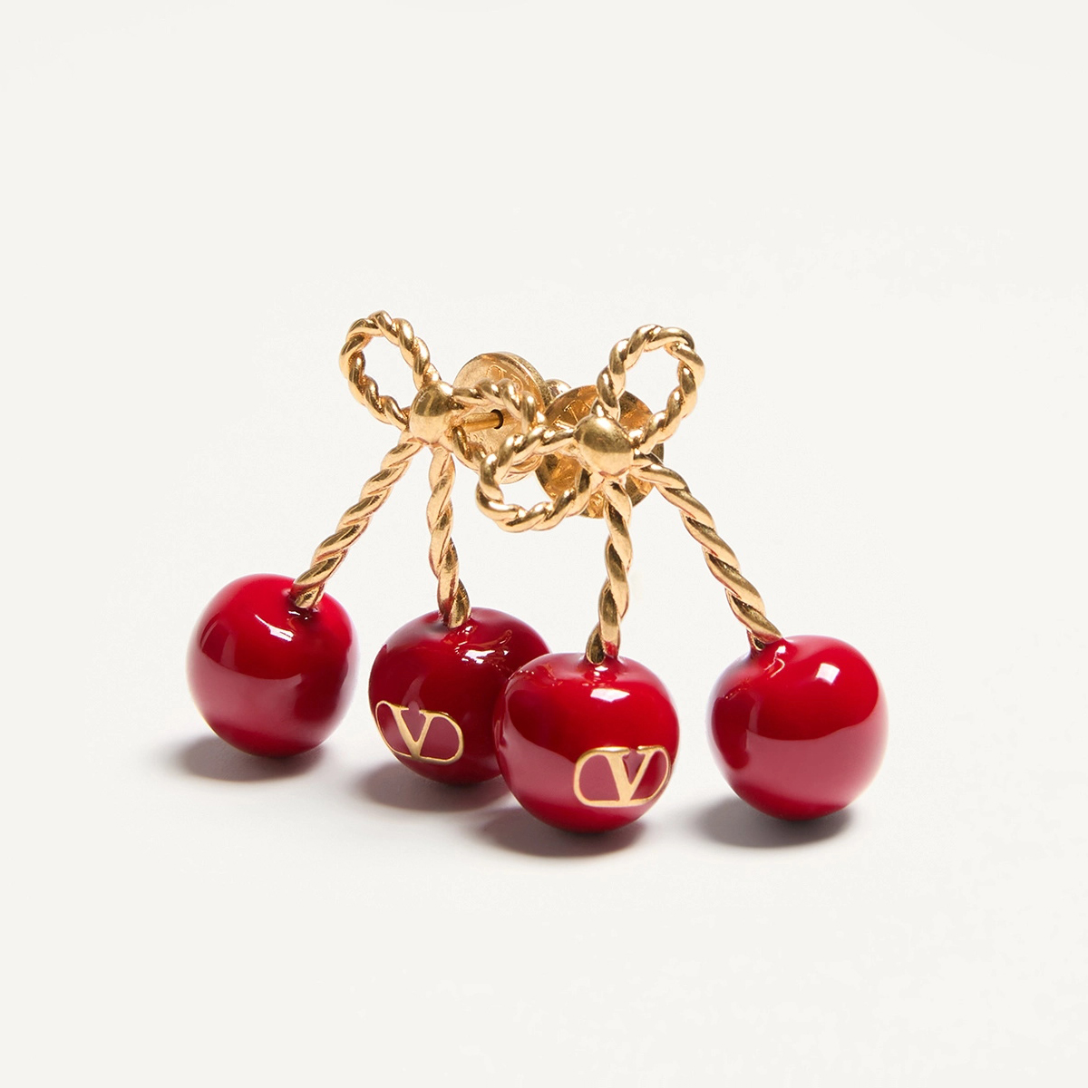 NIGO Valentino CHEZ Women's Metal and Enamel Cherry-Shaped Earrings Jewelry Accessories #nigo77771