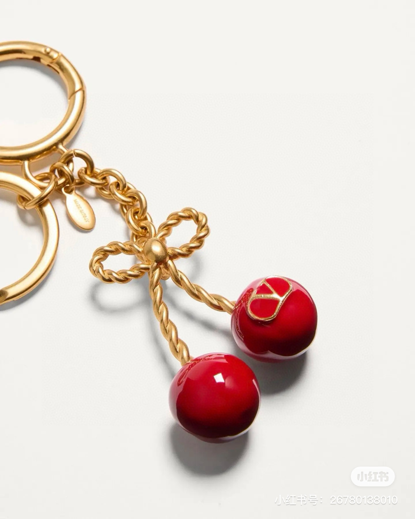 NIGO Valentino CHEZ Women's Metal And Enamel Cherry Shaped Bag Charm And KeyRing Accessories #nigo77773