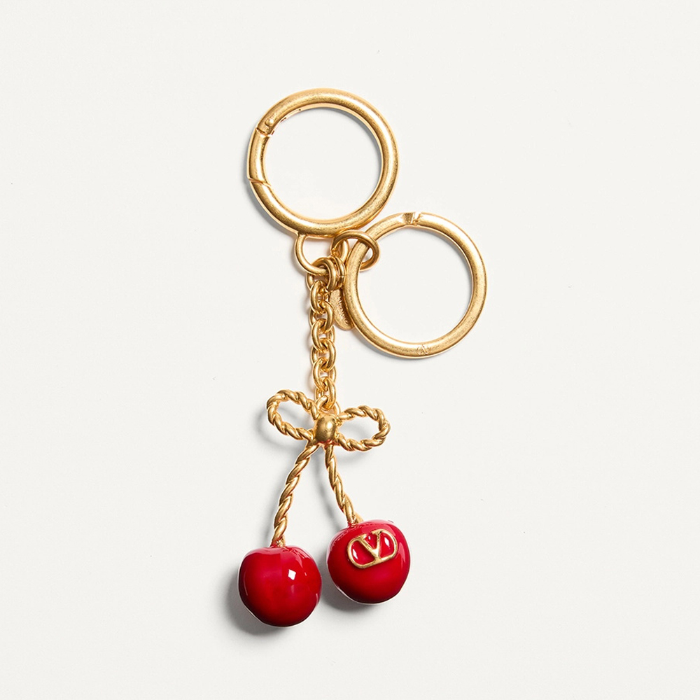 NIGO Valentino CHEZ Women's Metal And Enamel Cherry Shaped Bag Charm And KeyRing Accessories #nigo77773