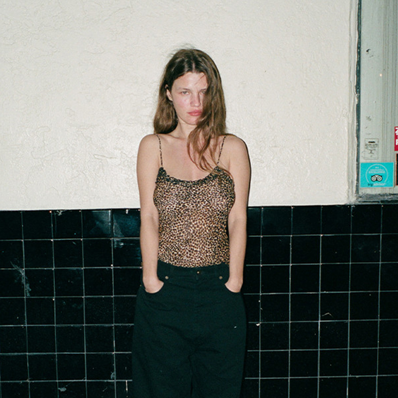 NIGO Realisation Par Women's Summer Leopard Print Short Silk Thin Sleeveless Camisole Vest Pullover Top Ngvp #nigo1948