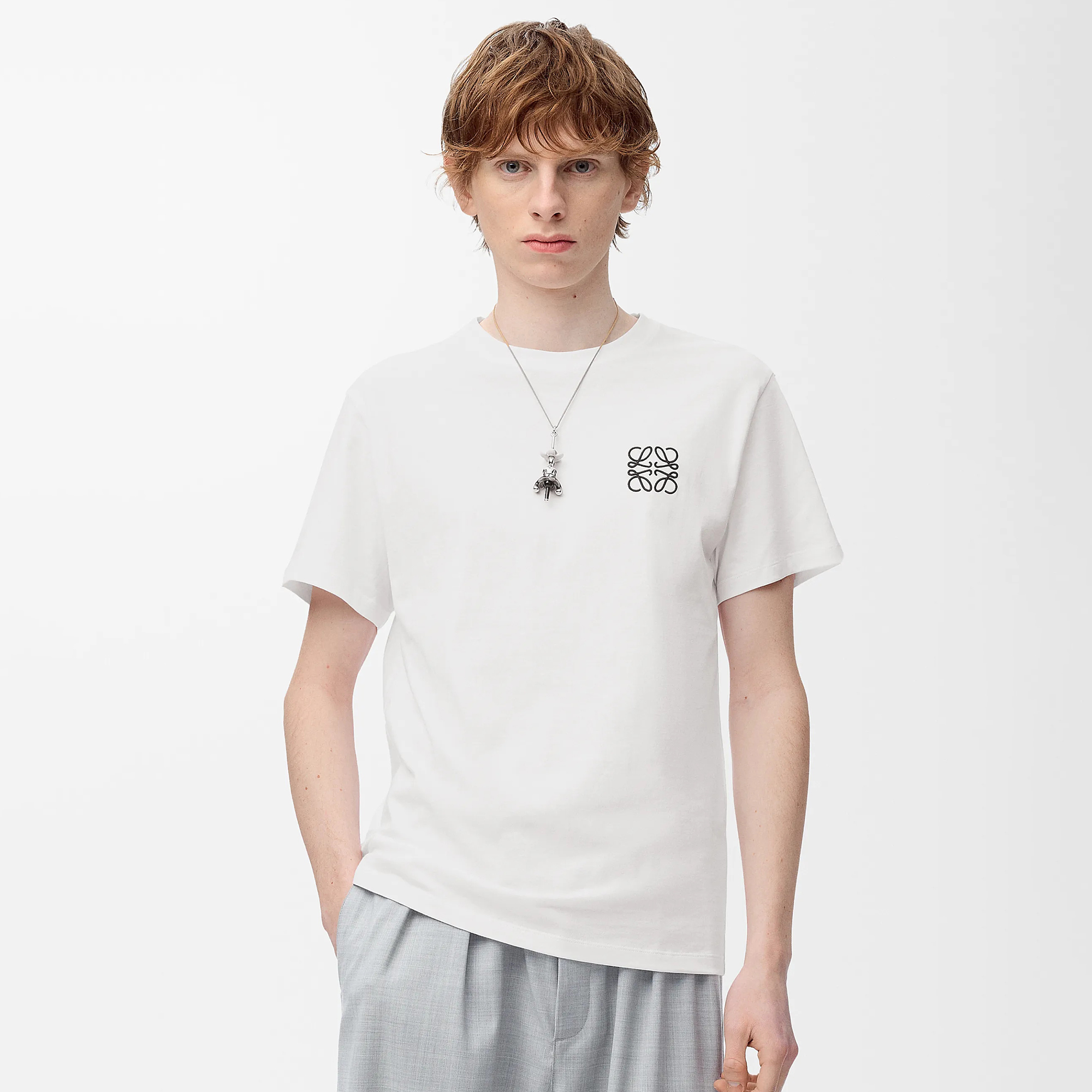 NIGO Loewe Men's and Women's Solid Color Embroidered Logo Print Round Neck Cotton Short Sleeve T-Shirt #nigo77814